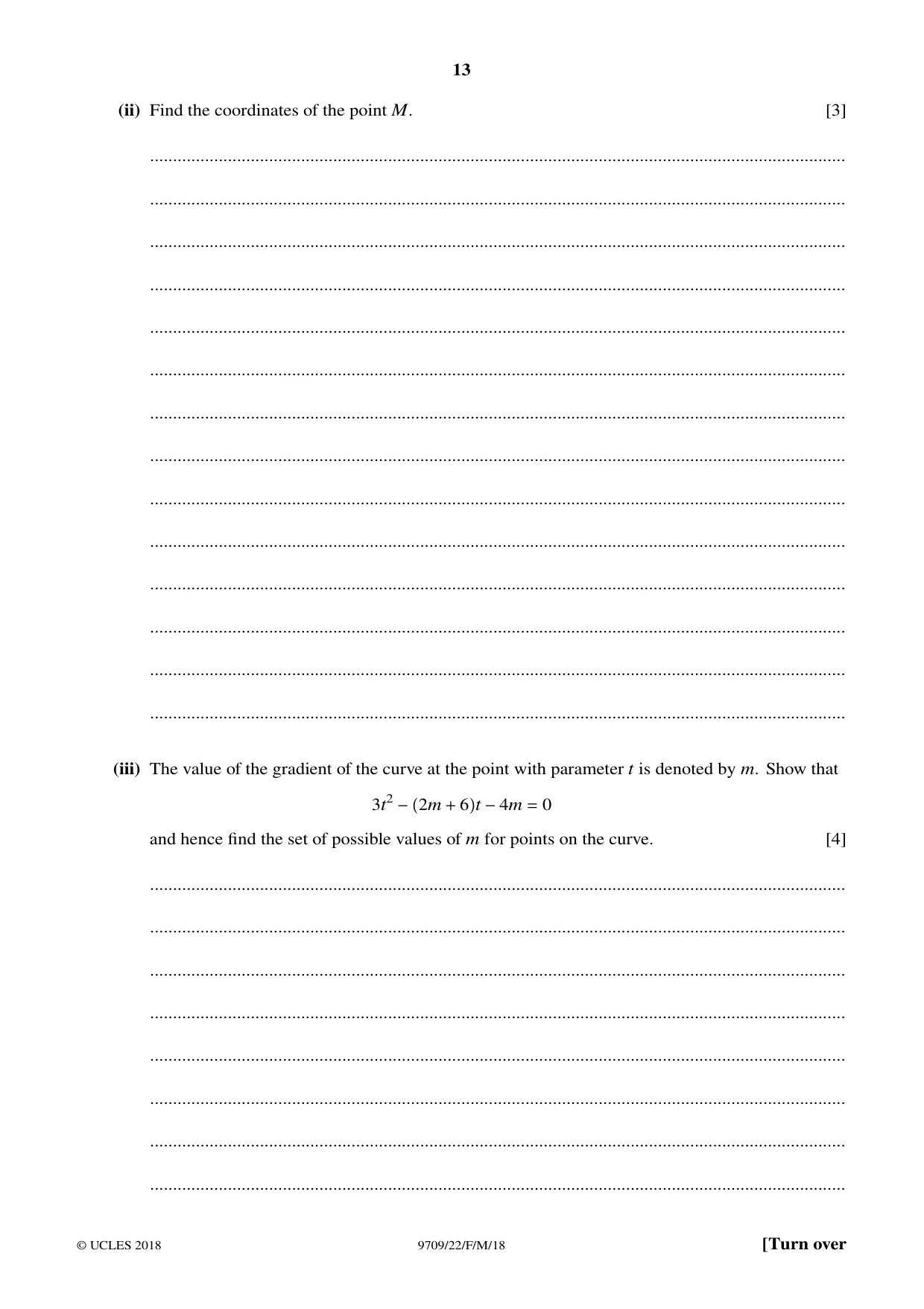 Cambridge A Level Mathematics 9709 2018 Feb/March Paper 2 · Variant 2 question paper, page 13 of 16