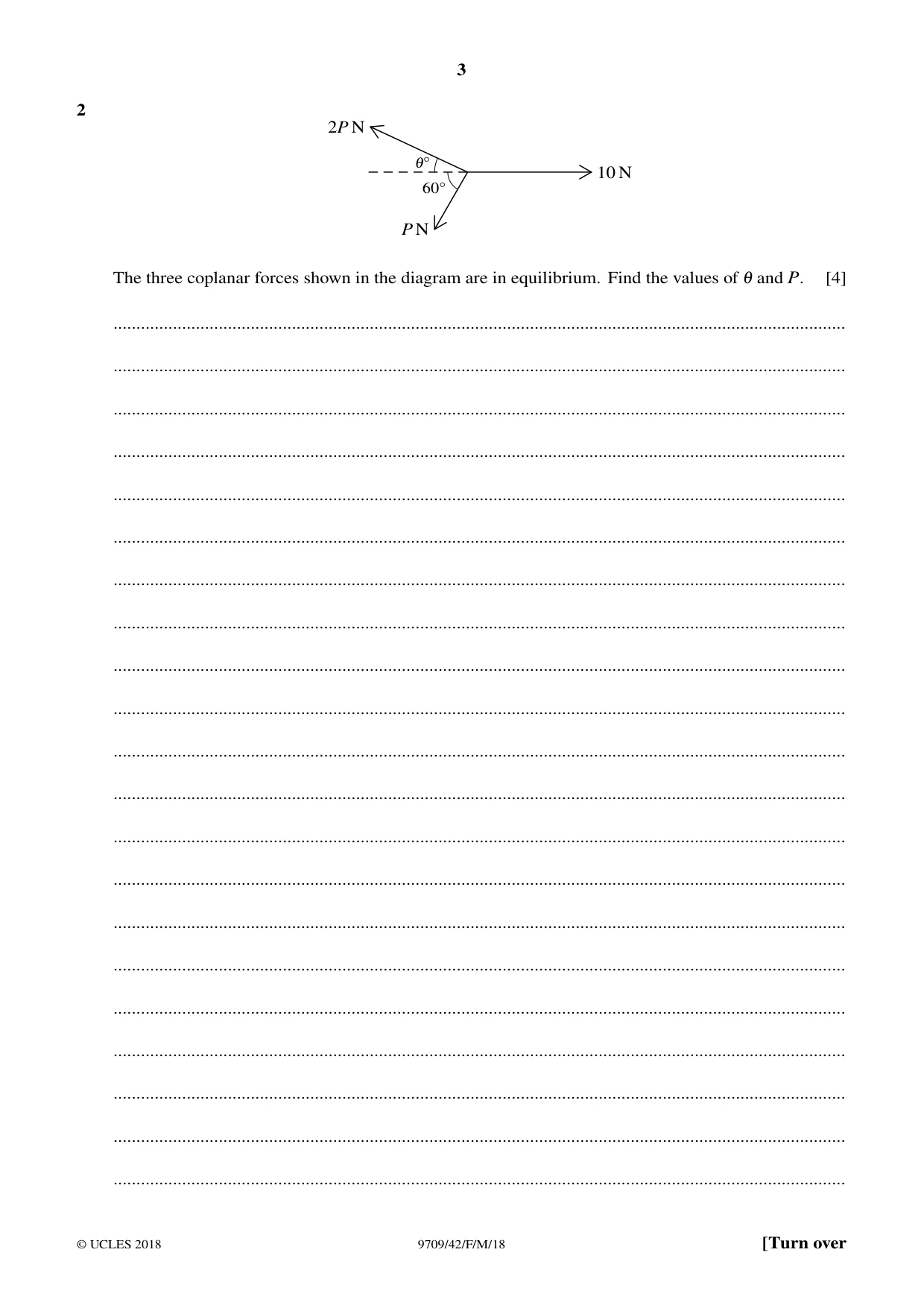 Cambridge A Level Mathematics 9709 2018 Feb/March Paper 4 · Variant 2 question paper, page 3 of 12