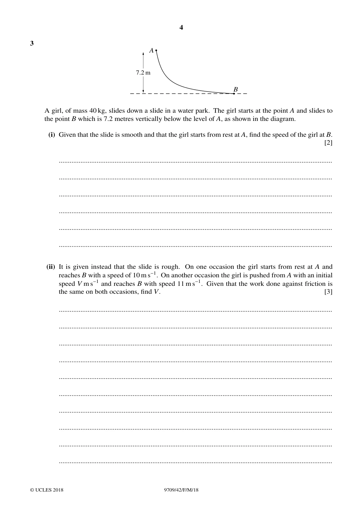 Cambridge A Level Mathematics 9709 2018 Feb/March Paper 4 · Variant 2 question paper, page 4 of 12