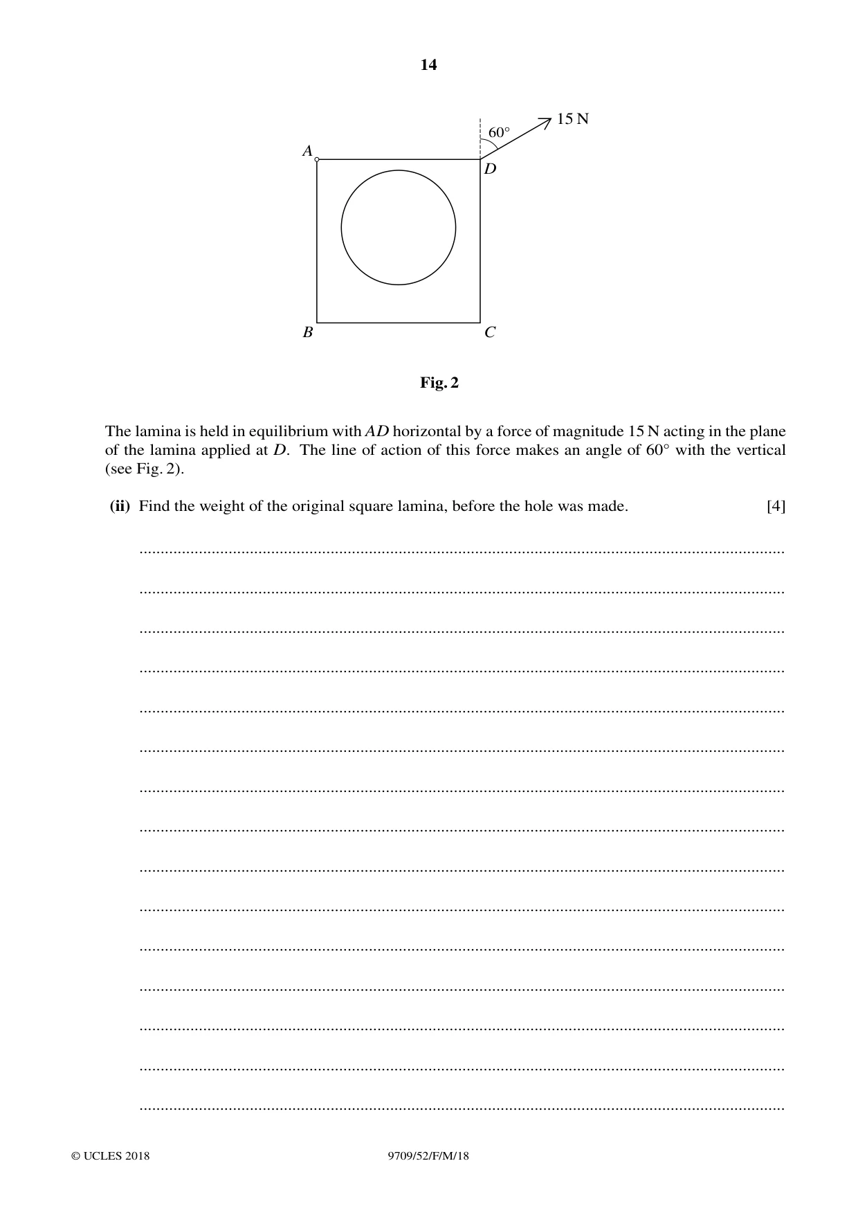 Cambridge A Level Mathematics 9709 2018 Feb/March Paper 5 · Variant 2 question paper, page 14 of 16