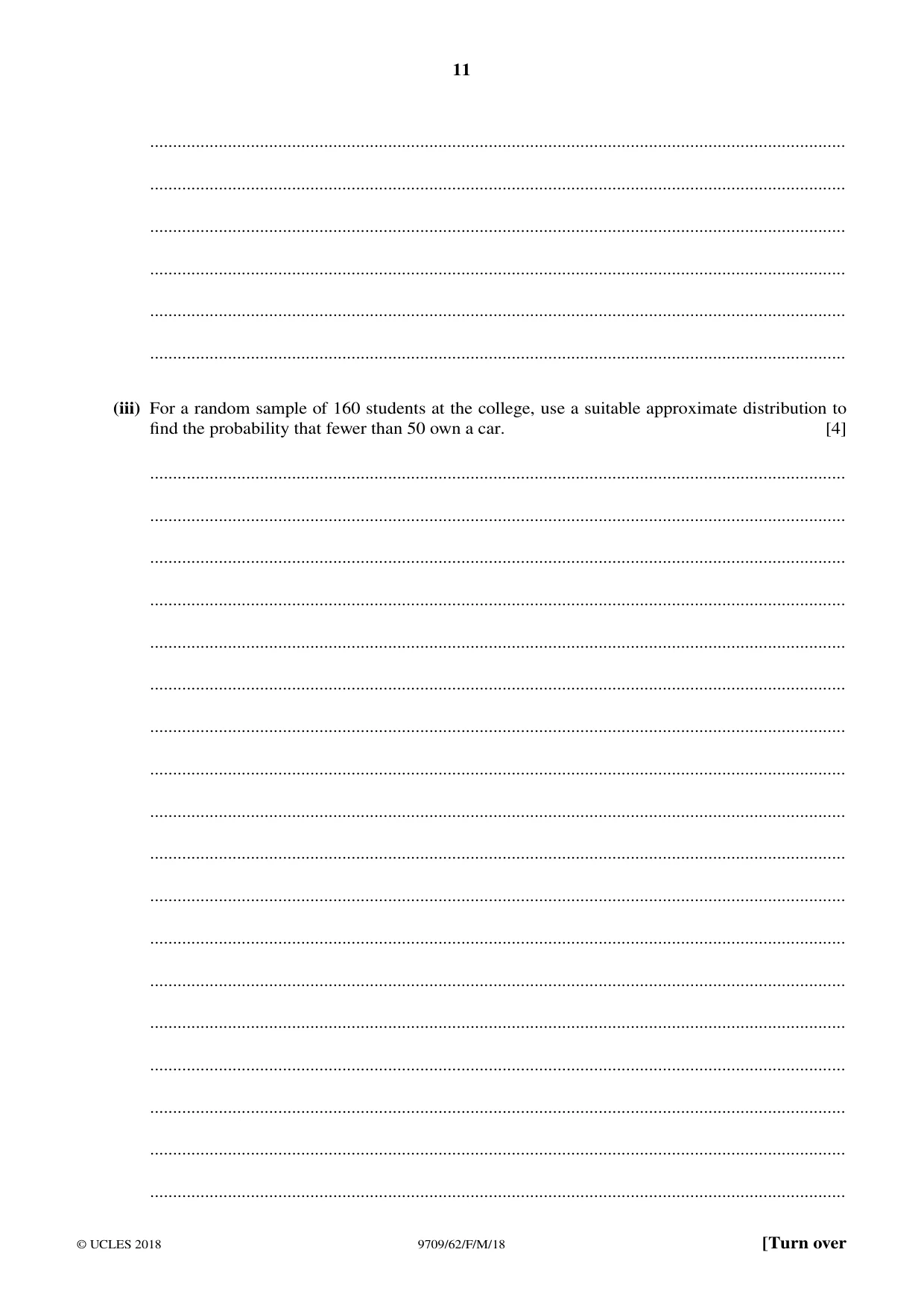 Cambridge A Level Mathematics 9709 2018 Feb/March Paper 6 · Variant 2 question paper, page 11 of 12