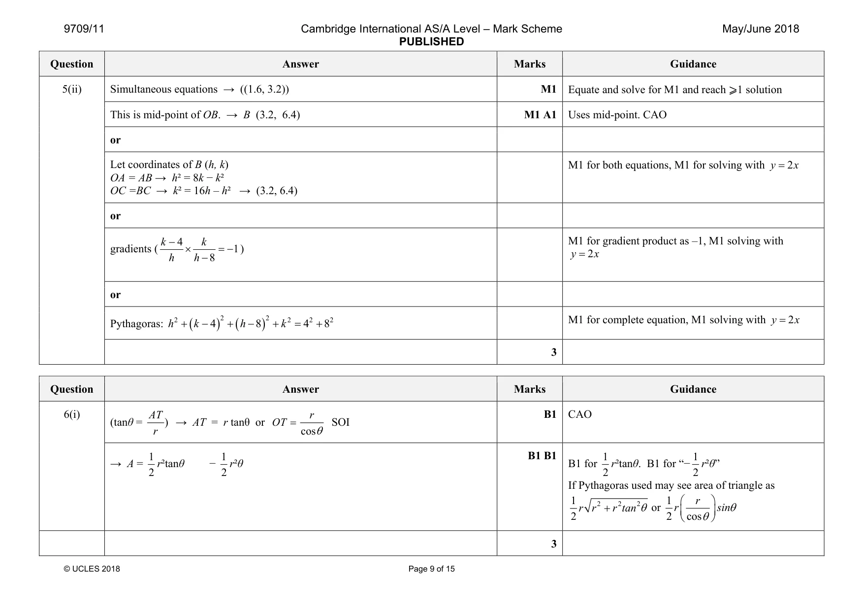 Mark scheme, page 9 of 15