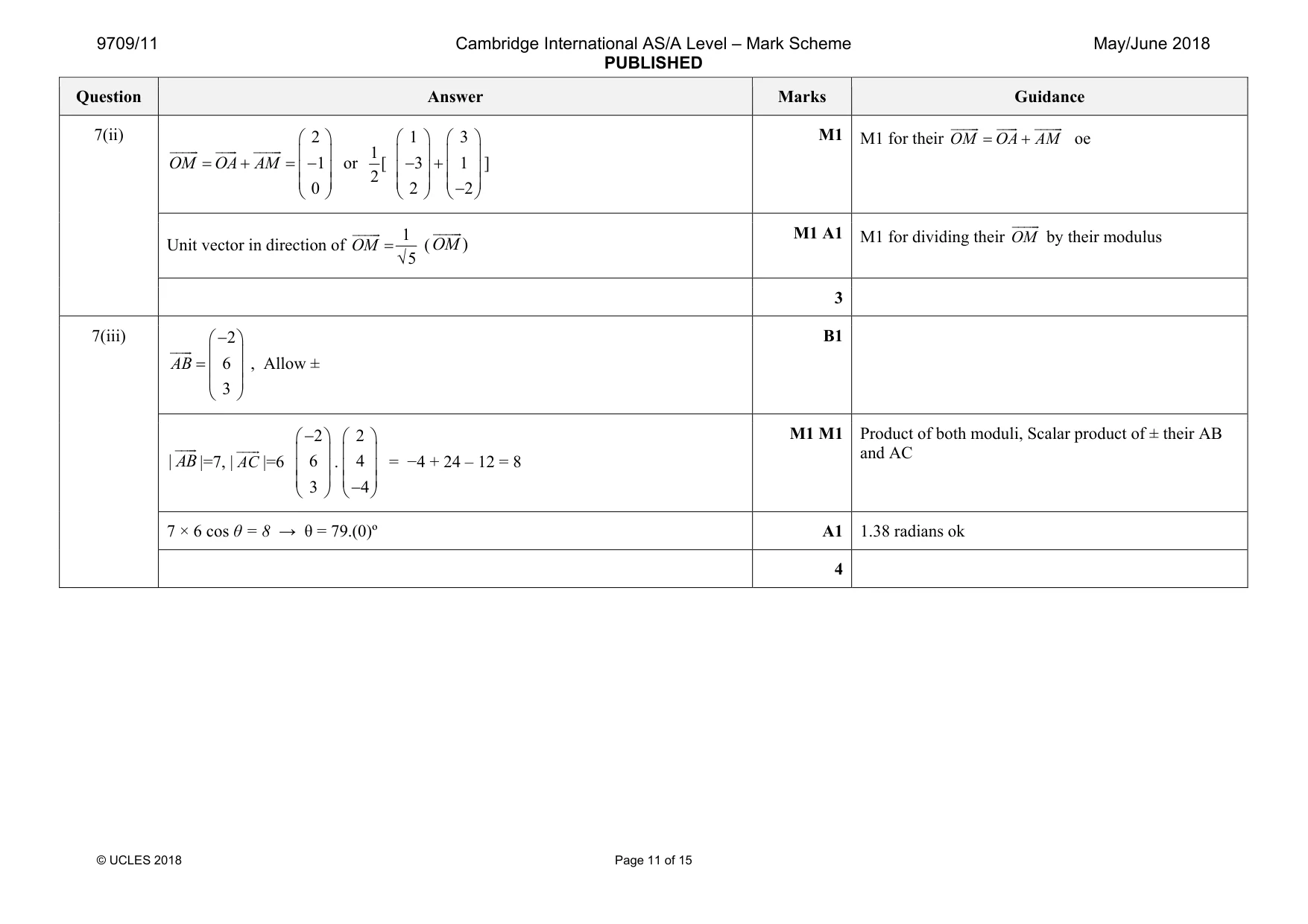 Mark scheme, page 11 of 15