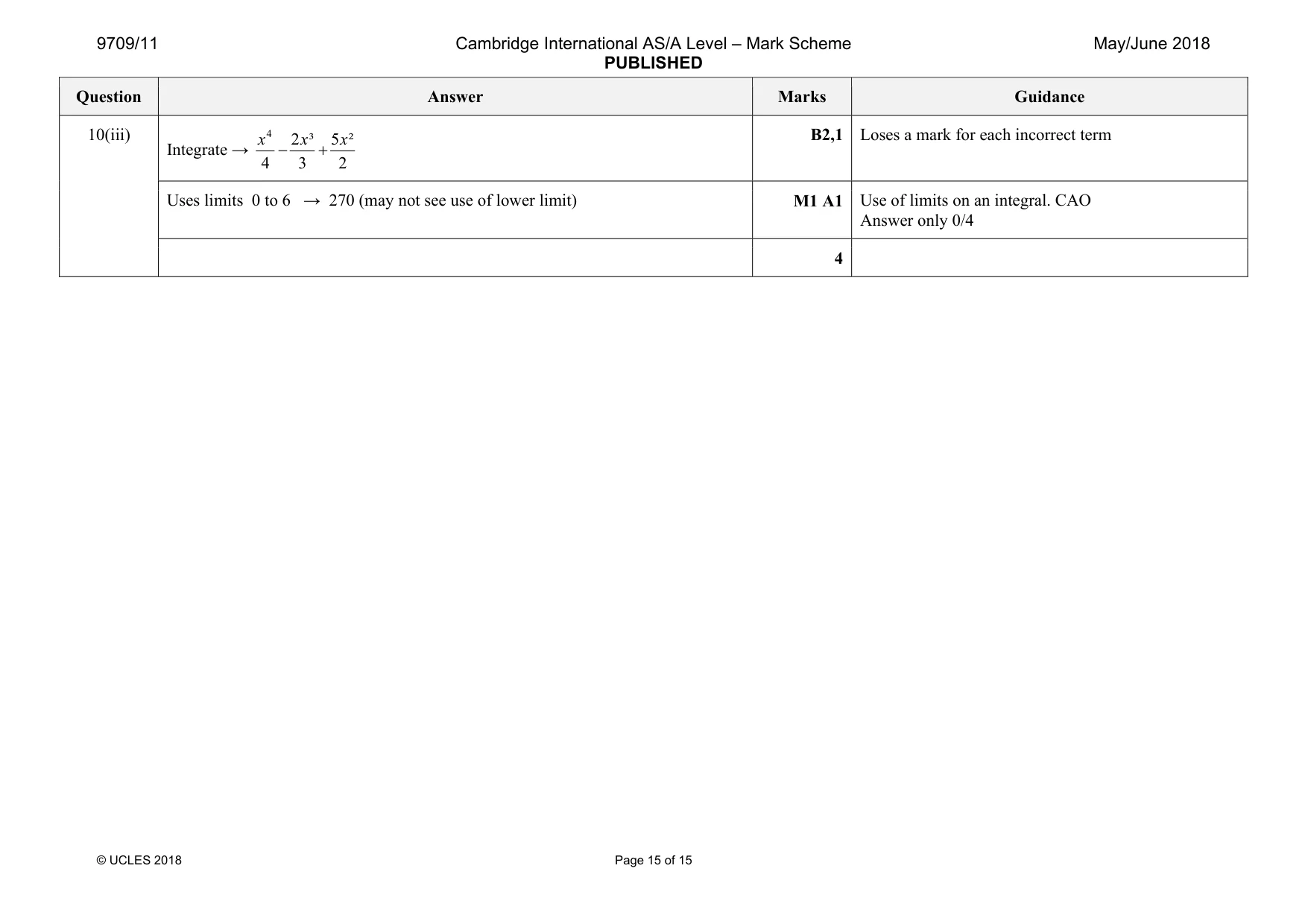Mark scheme, page 15 of 15