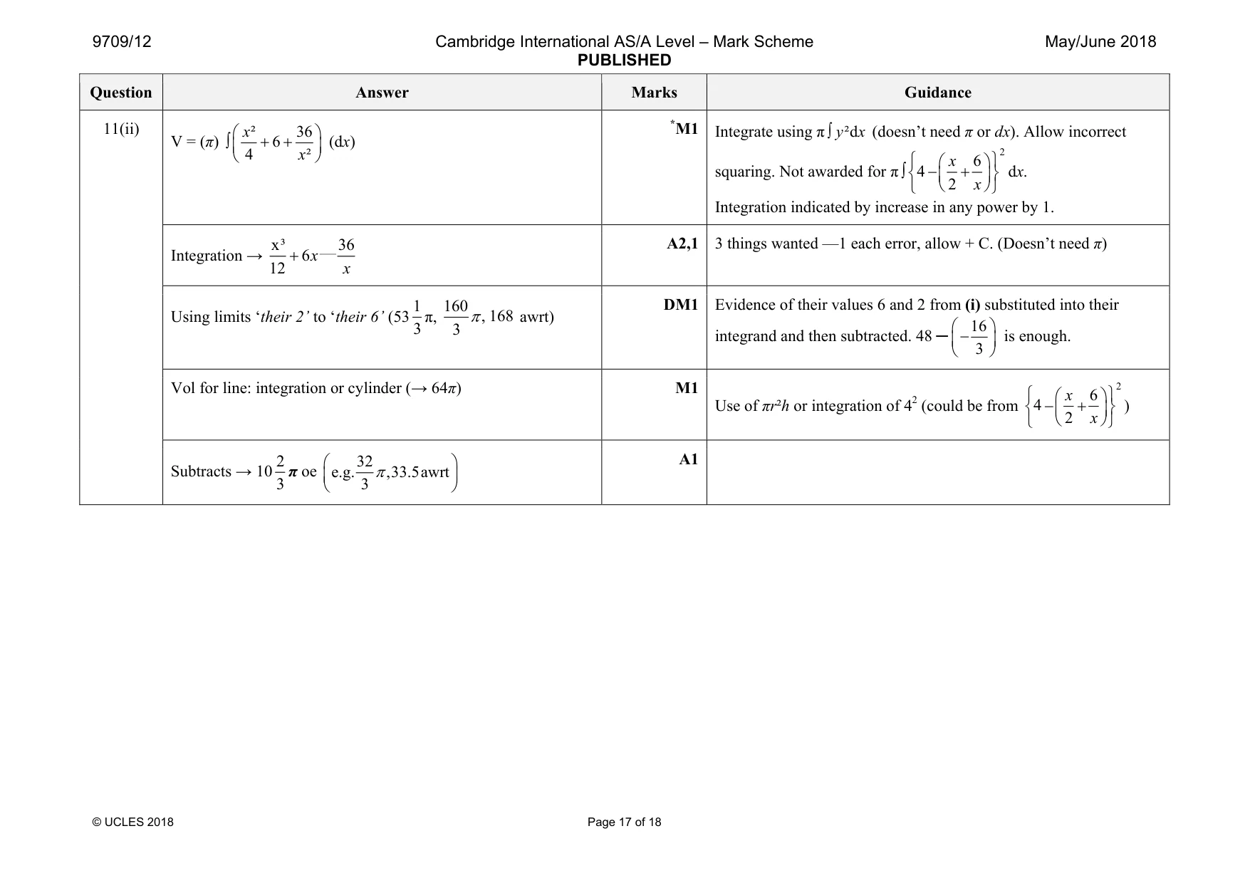 Mark scheme, page 17 of 18