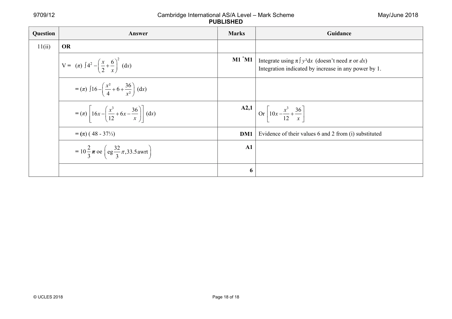 Mark scheme, page 18 of 18