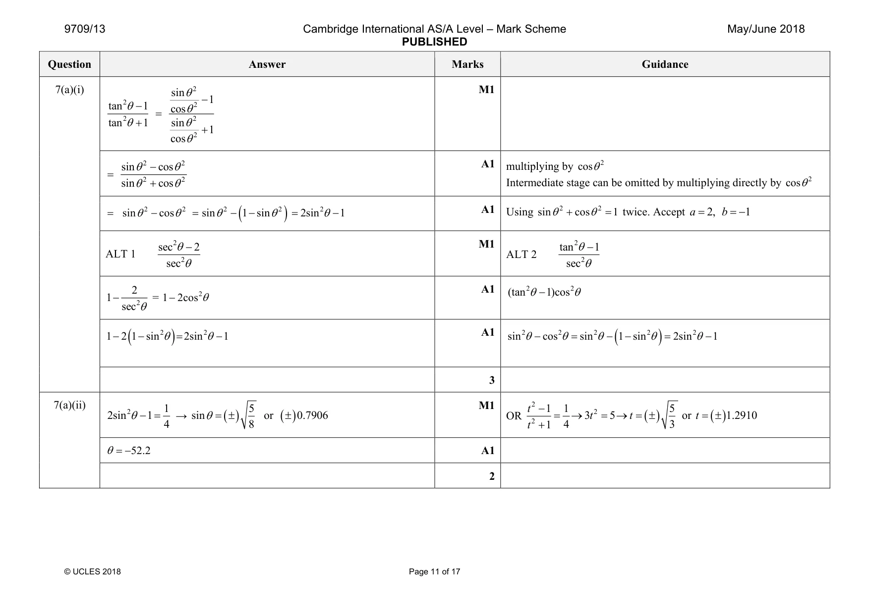 Mark scheme, page 11 of 17