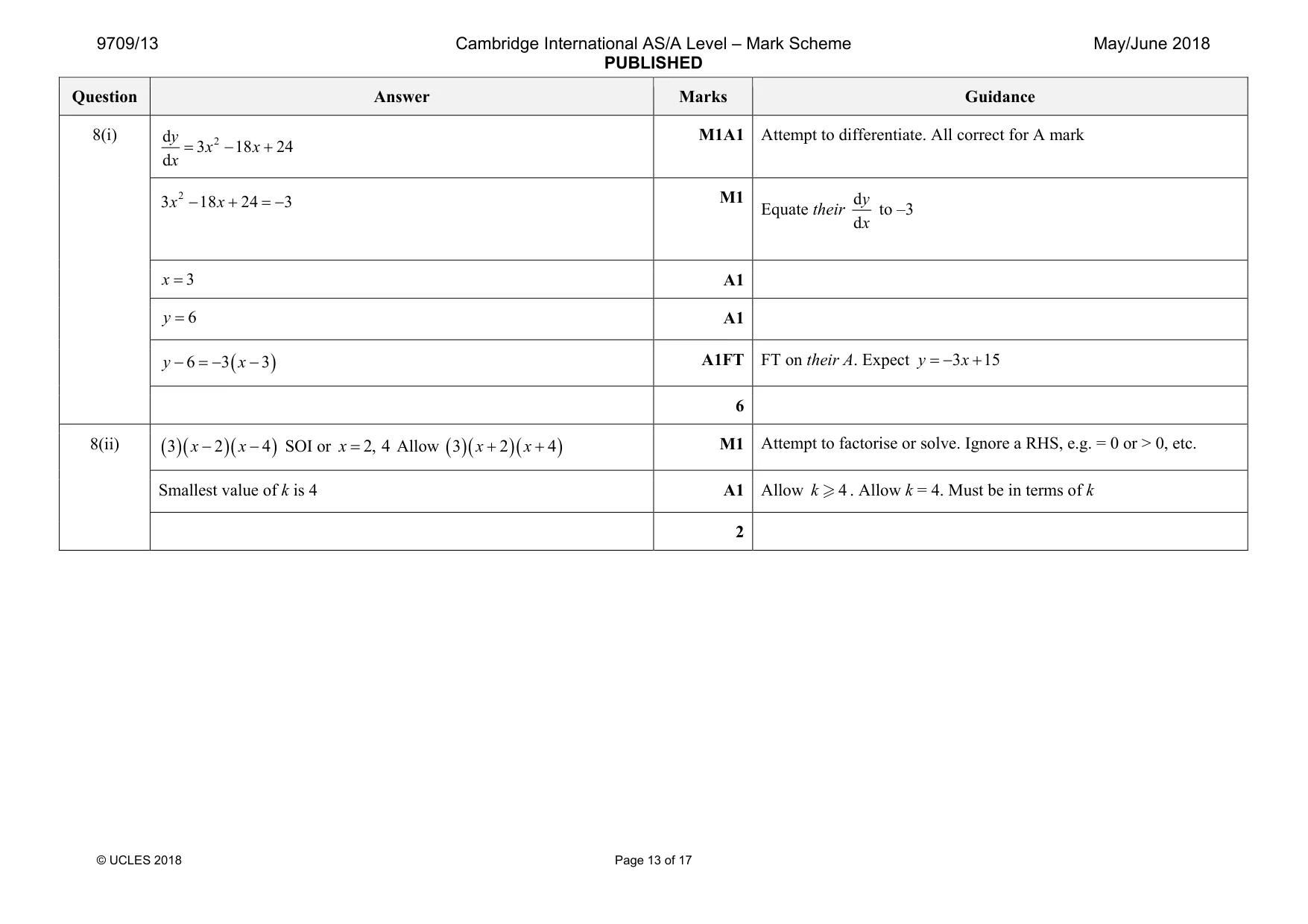 Mark scheme, page 13 of 17