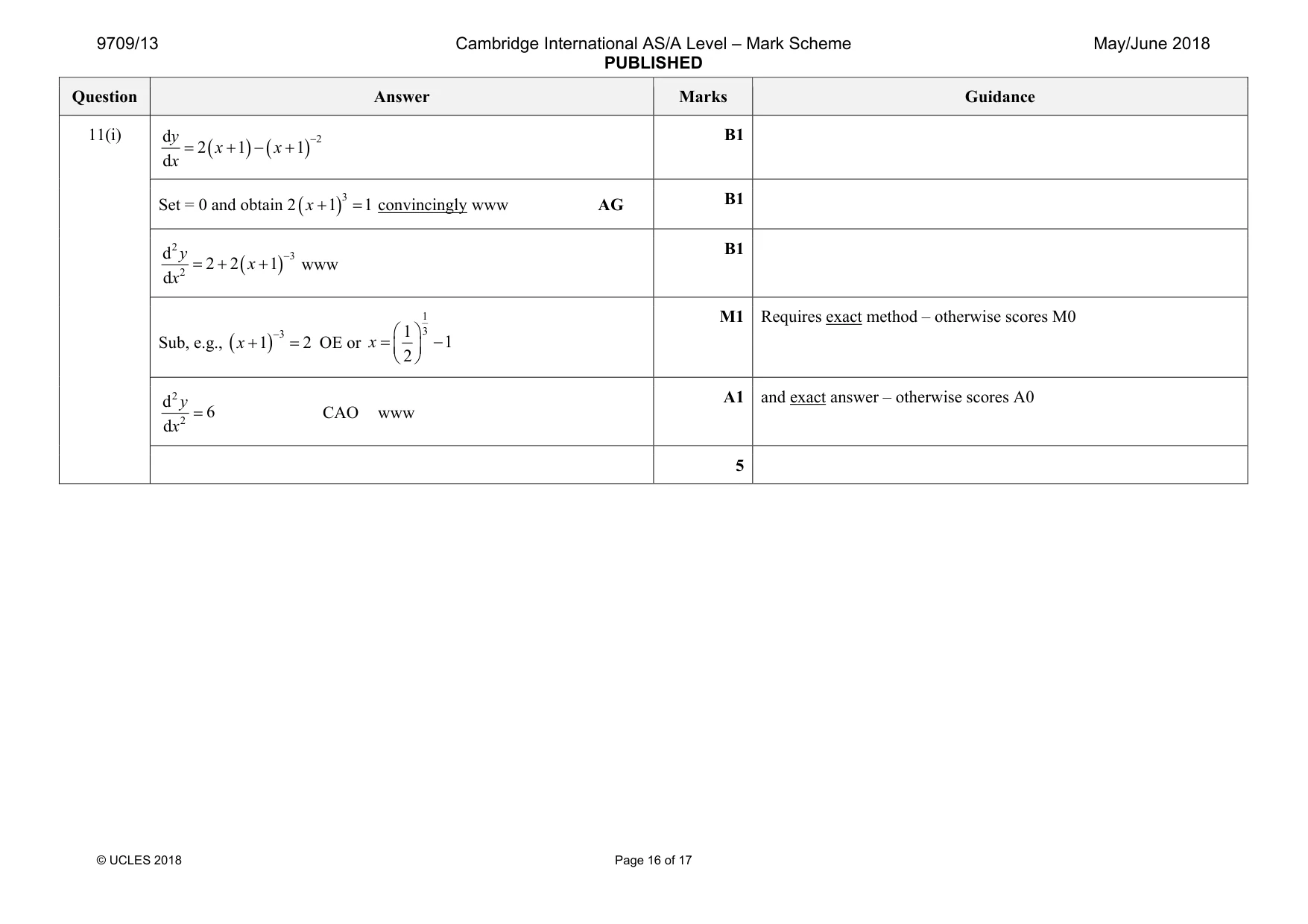 Mark scheme, page 16 of 17
