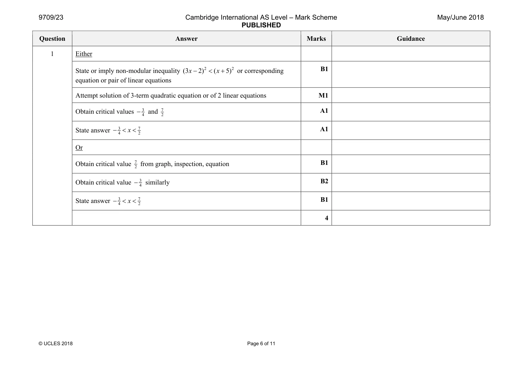 Mark scheme, page 6 of 11