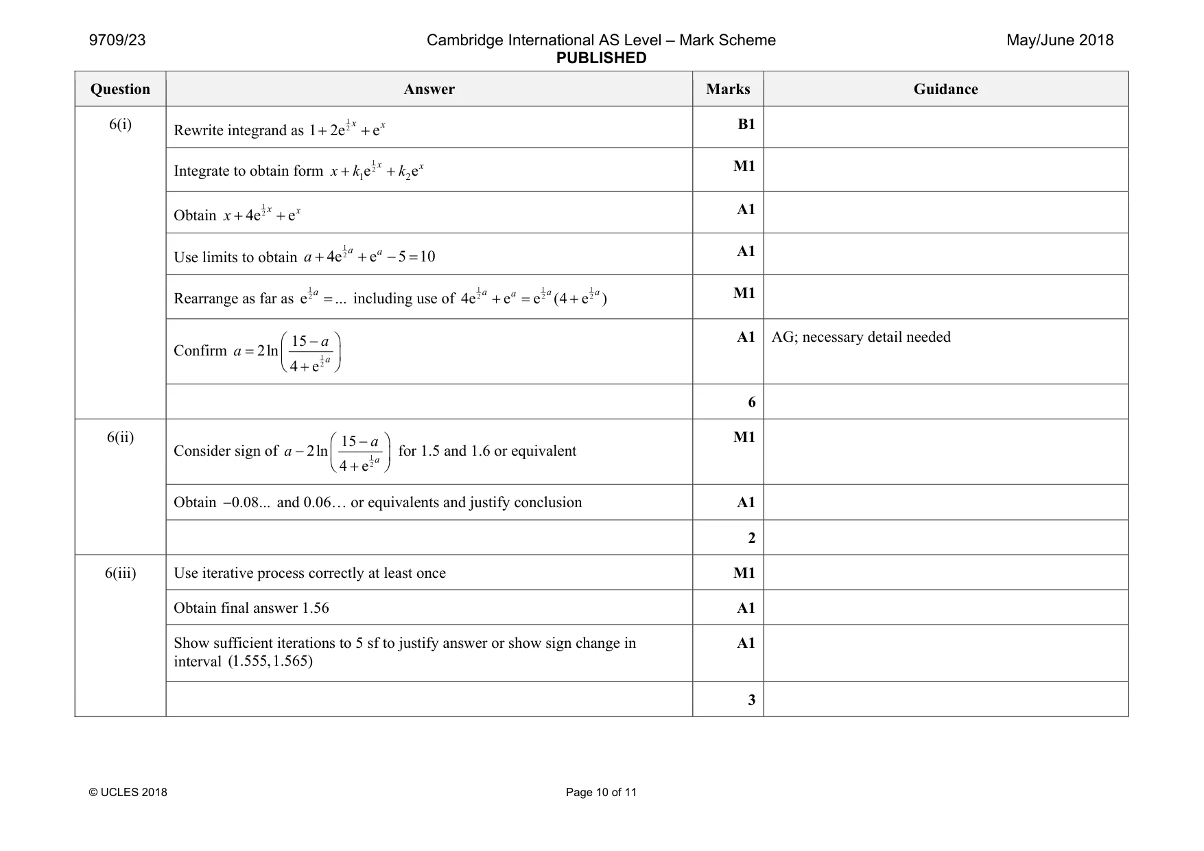 Mark scheme, page 10 of 11