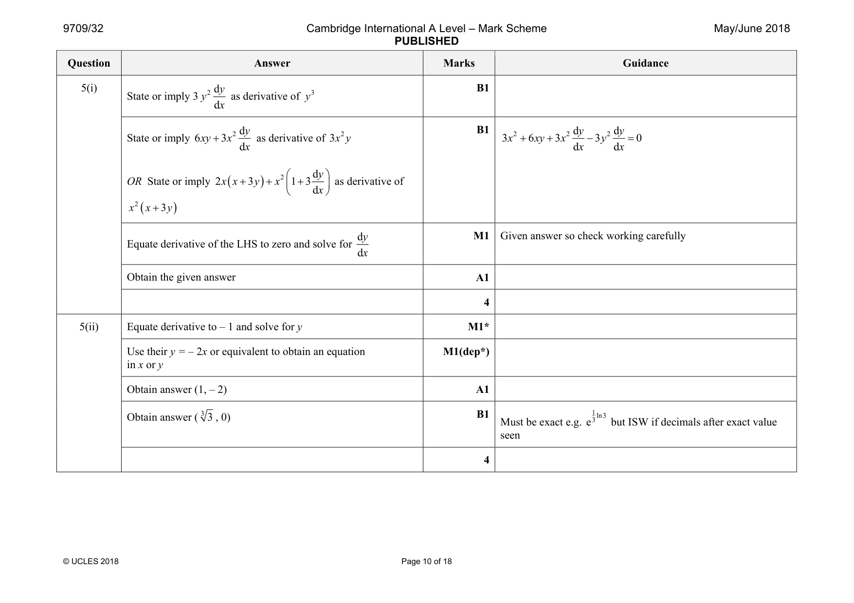 Mark scheme, page 10 of 18