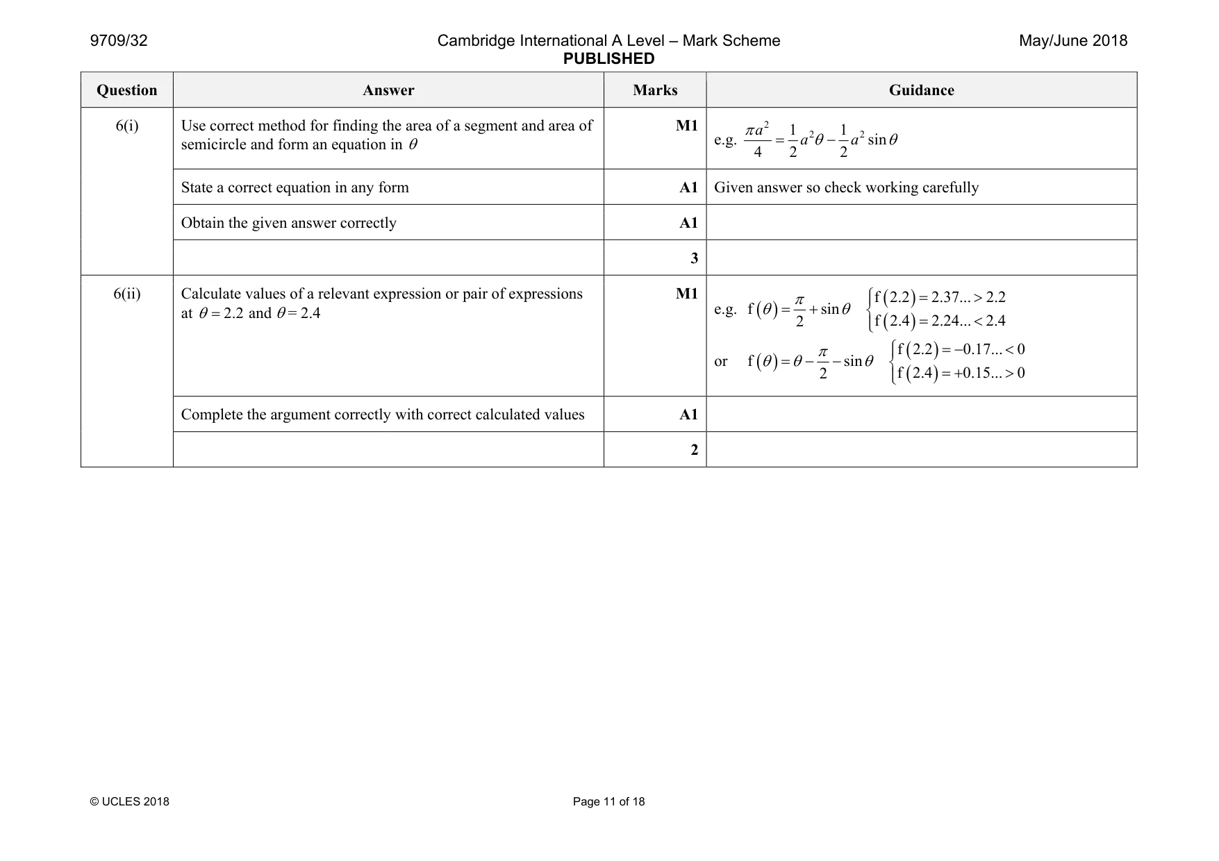 Mark scheme, page 11 of 18