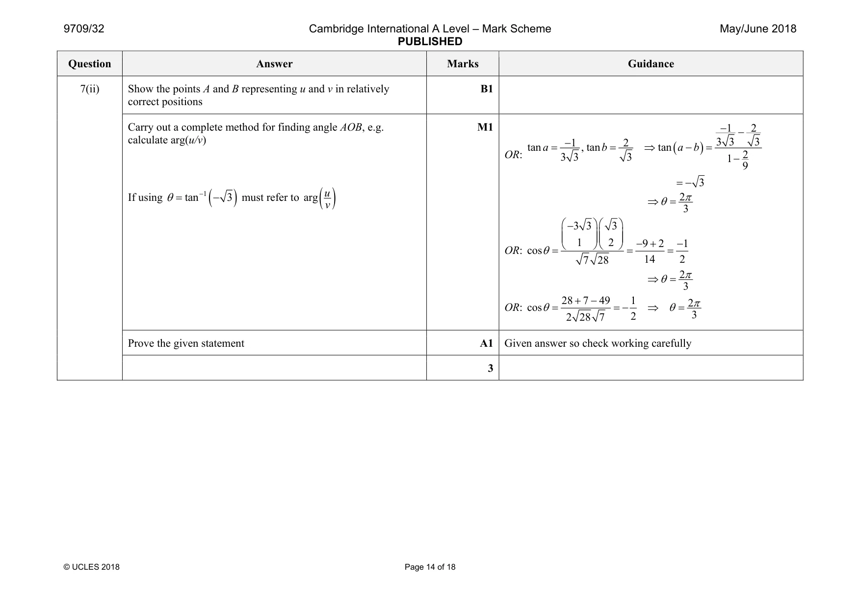 Mark scheme, page 14 of 18