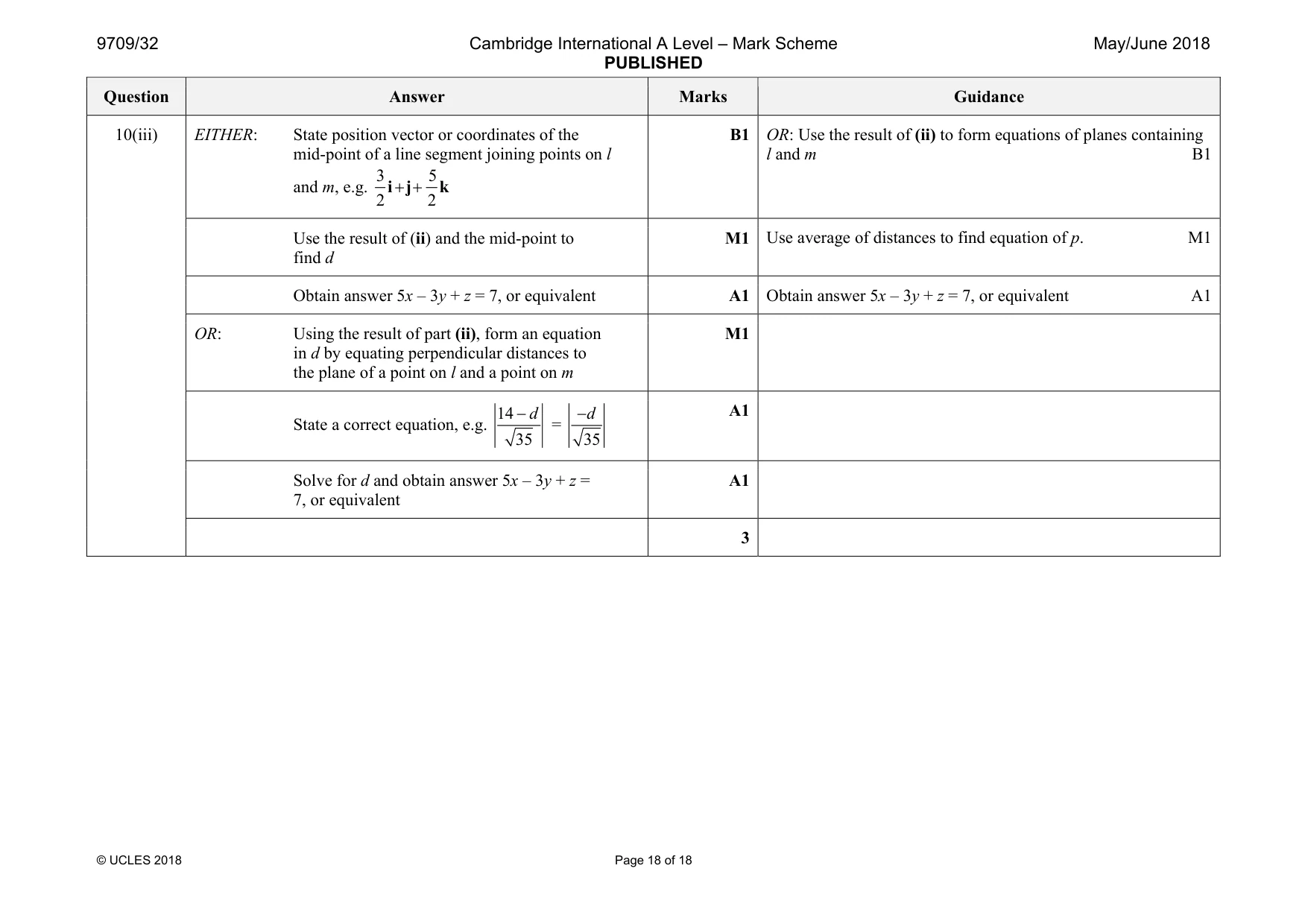 Mark scheme, page 18 of 18