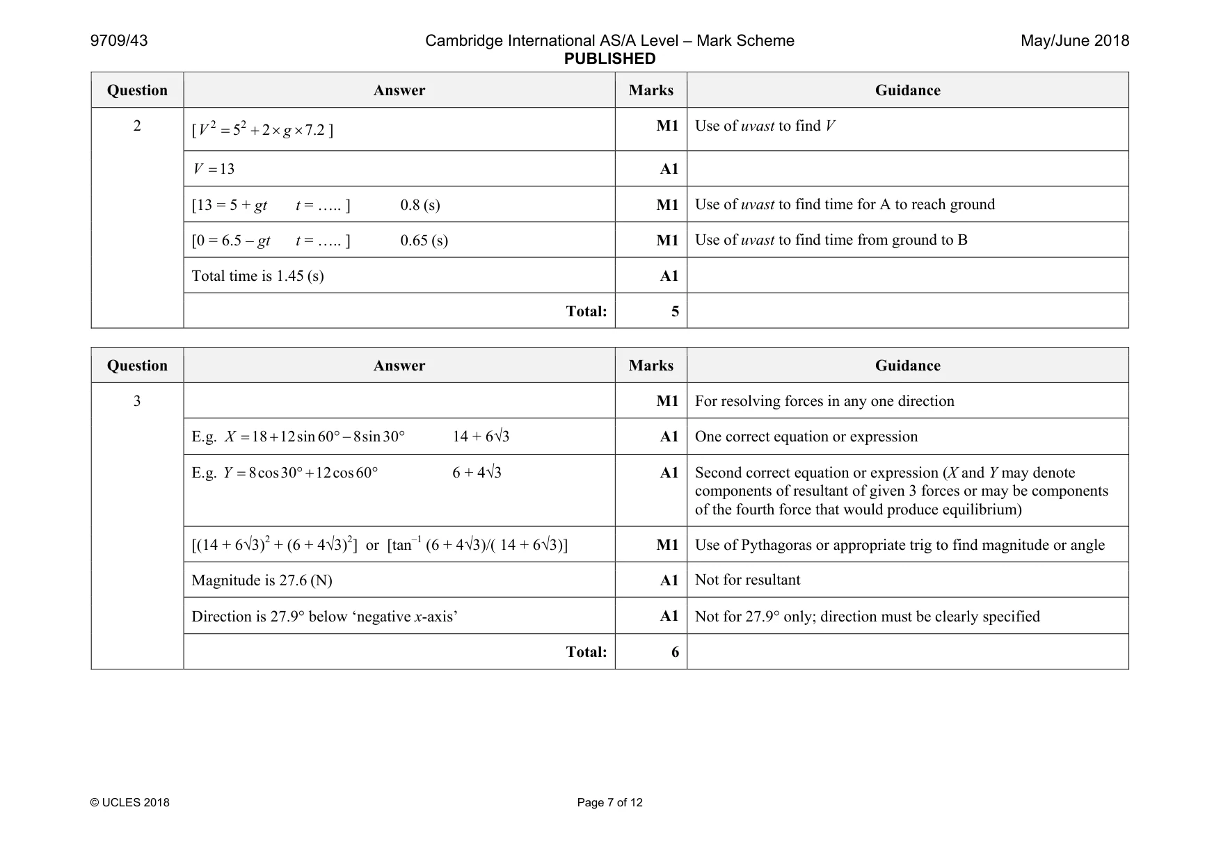 Mark scheme, page 7 of 12