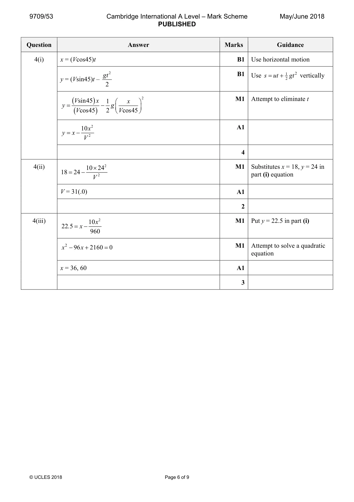 Mark scheme, page 6 of 9
