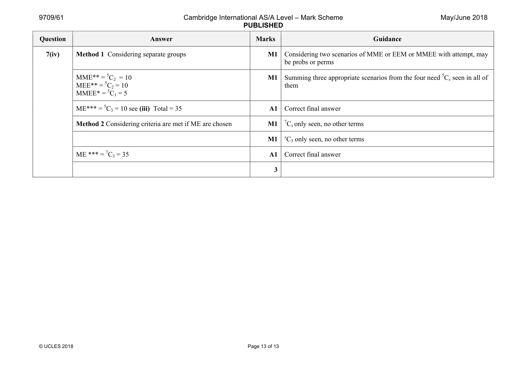 Mark scheme, page 13 of 13