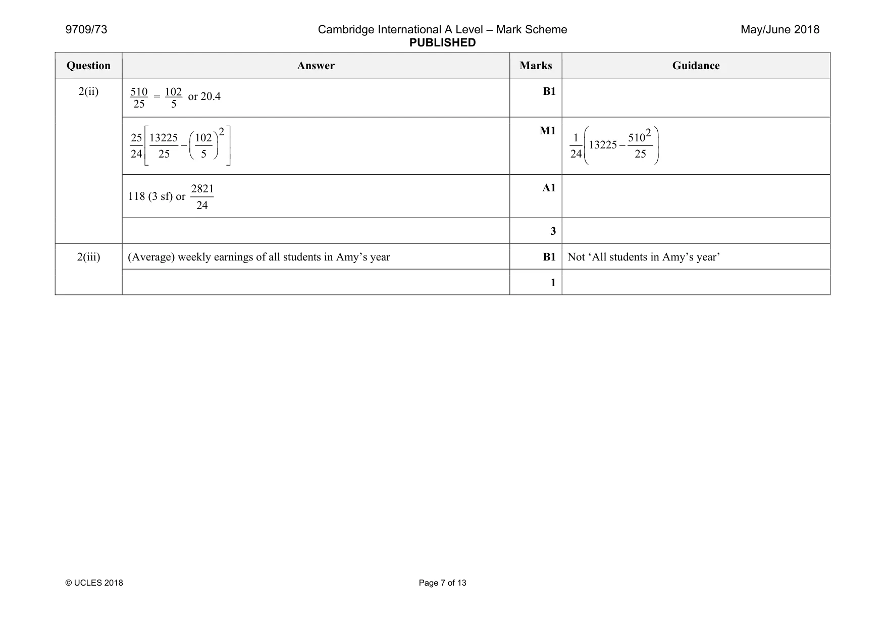Mark scheme, page 7 of 13