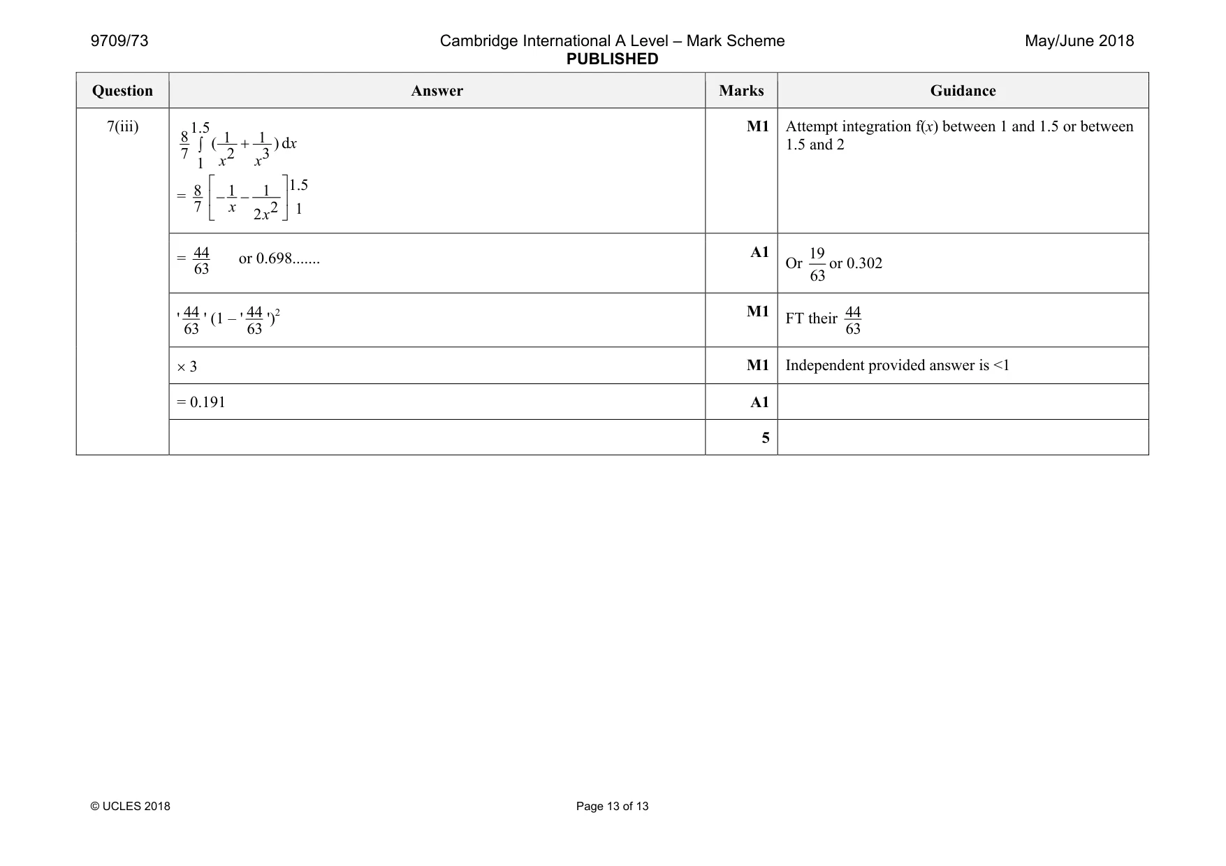 Mark scheme, page 13 of 13