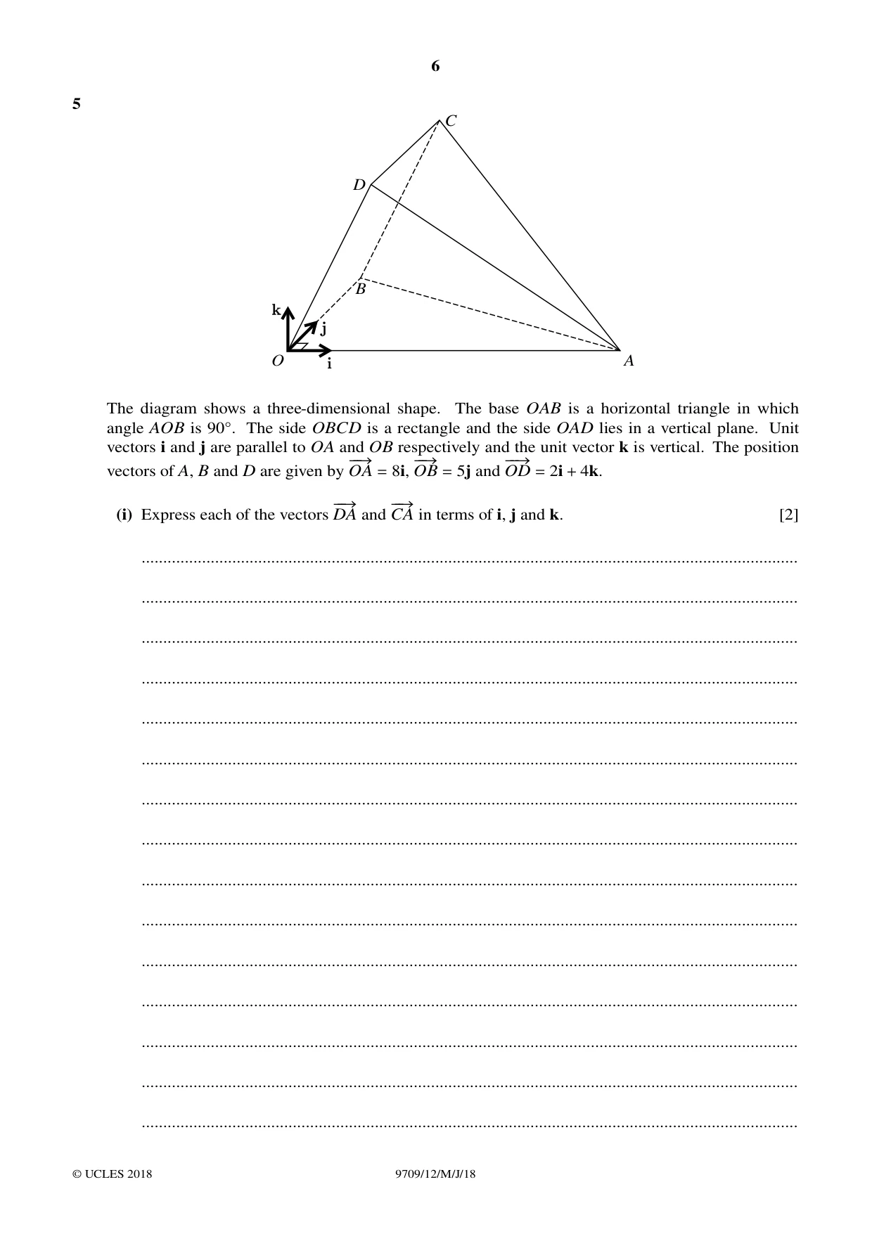 Cambridge A Level Mathematics 9709 2018 May/June Paper 1 · Variant 2 question paper, page 6 of 20