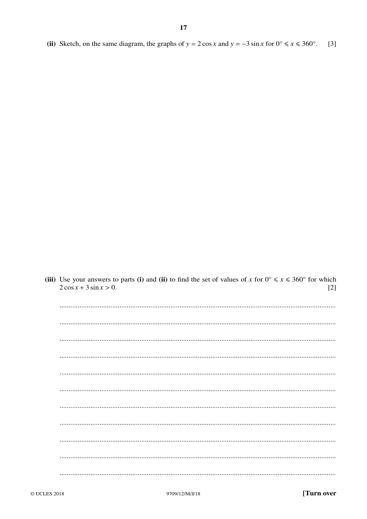 Cambridge A Level Mathematics 9709 2018 May/June Paper 1 · Variant 2 question paper, page 17 of 20