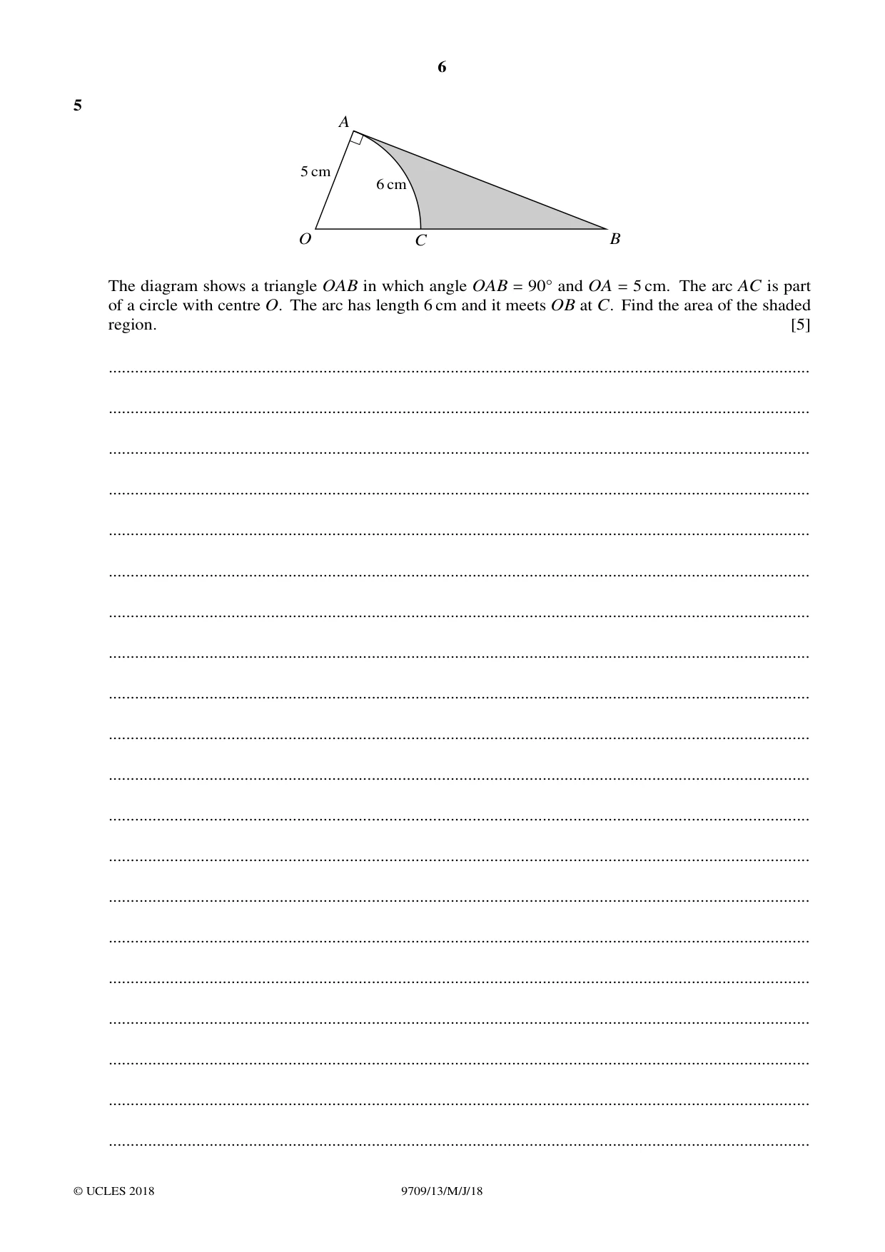 Cambridge A Level Mathematics 9709 2018 May/June Paper 1 · Variant 3 question paper, page 6 of 20