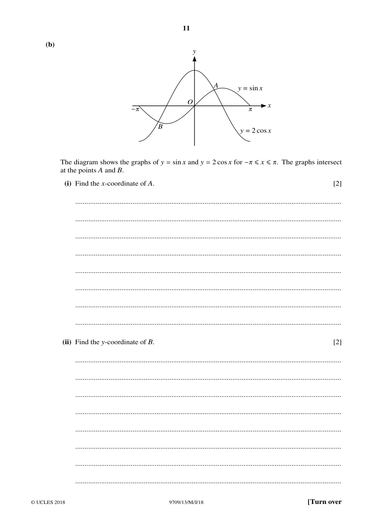 Cambridge A Level Mathematics 9709 2018 May/June Paper 1 · Variant 3 question paper, page 11 of 20