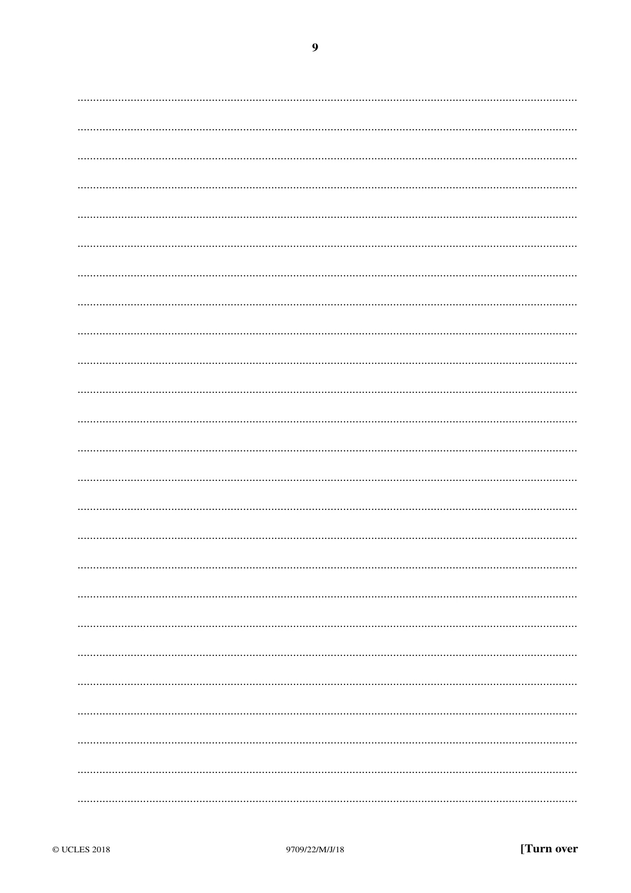 Cambridge A Level Mathematics 9709 2018 May/June Paper 2 · Variant 2 question paper, page 9 of 16