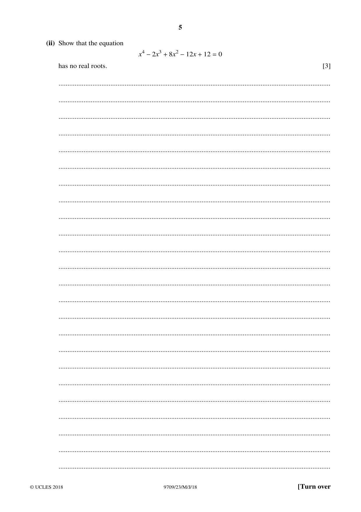 Cambridge A Level Mathematics 9709 2018 May/June Paper 2 · Variant 3 question paper, page 5 of 16