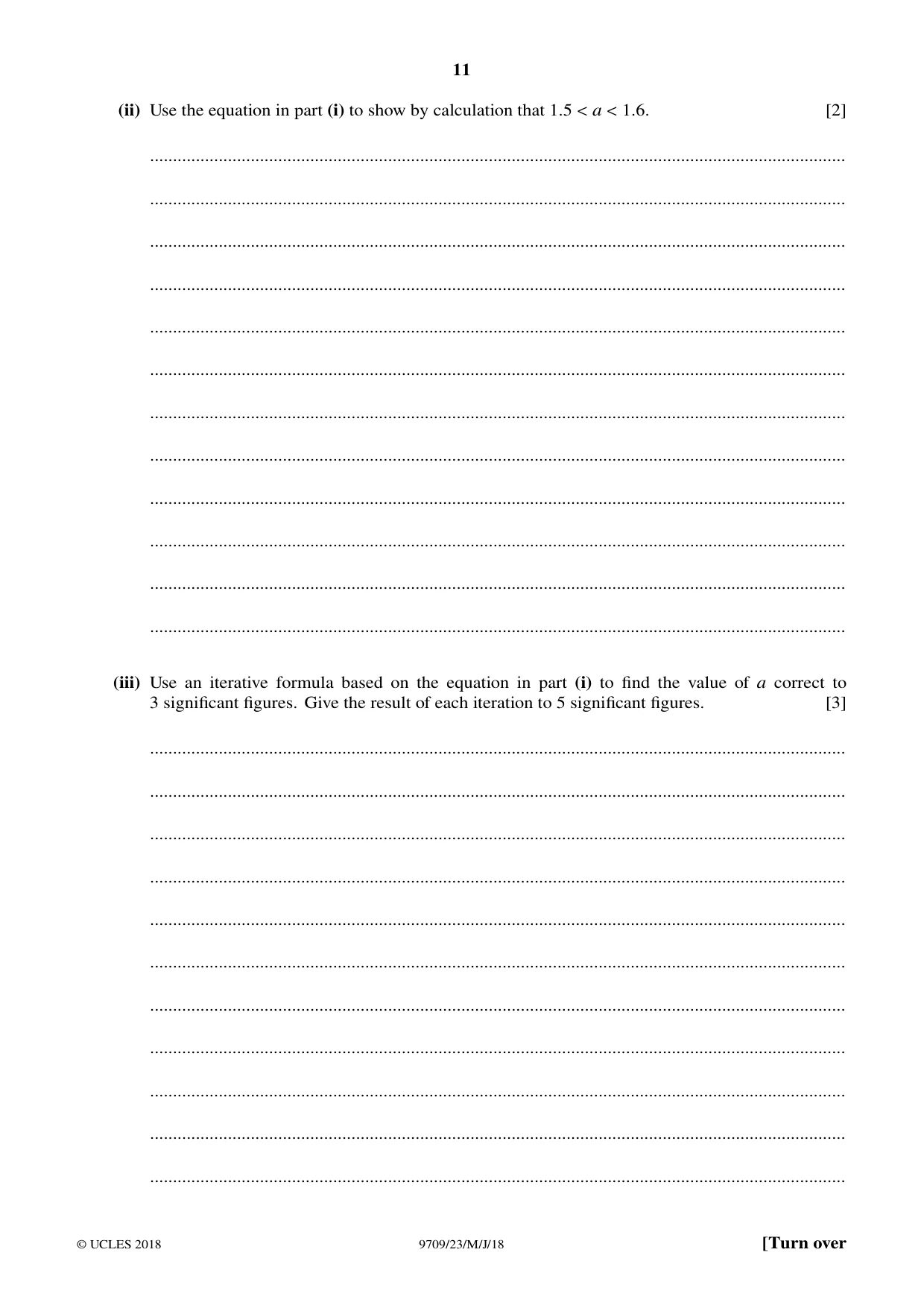 Cambridge A Level Mathematics 9709 2018 May/June Paper 2 · Variant 3 question paper, page 11 of 16