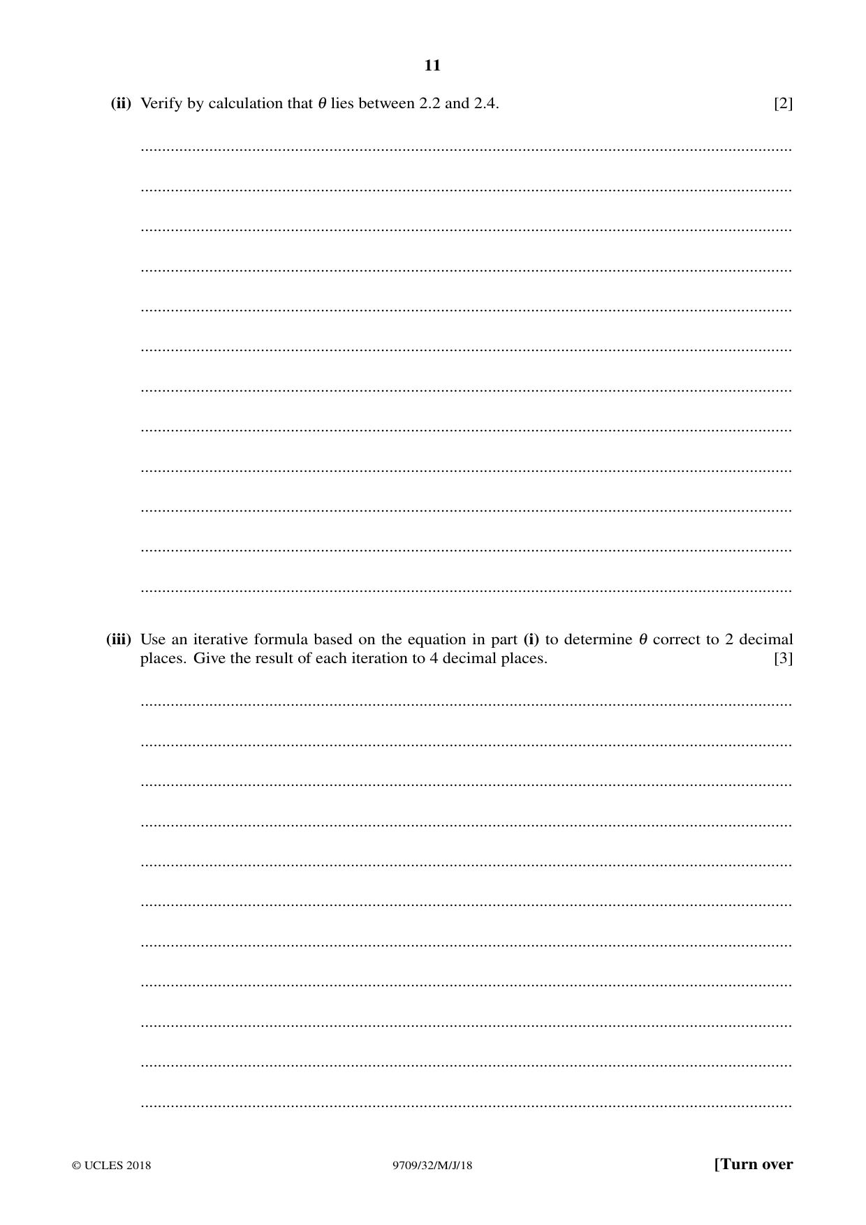 Cambridge A Level Mathematics 9709 2018 May/June Paper 3 · Variant 2 question paper, page 11 of 20