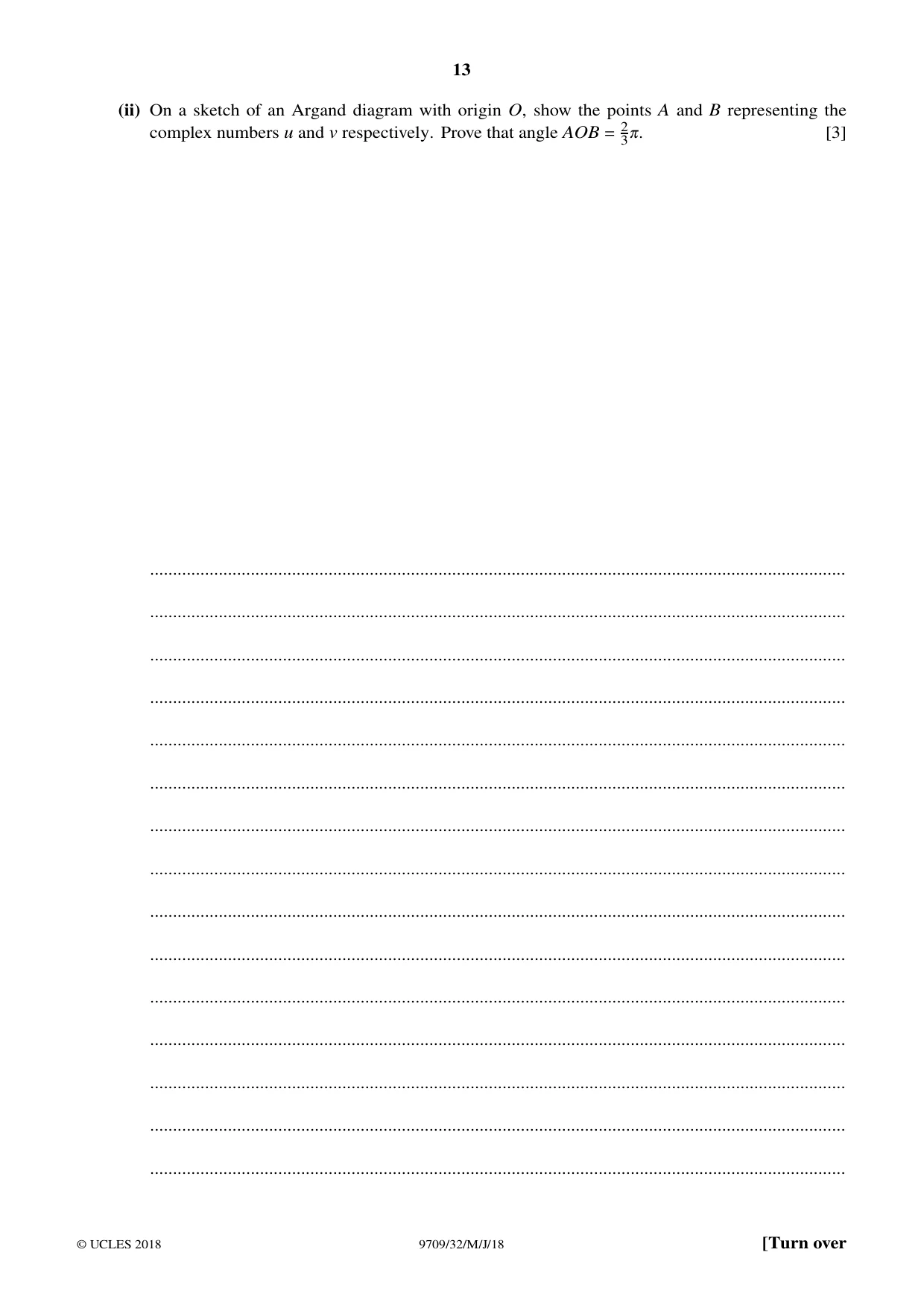 Cambridge A Level Mathematics 9709 2018 May/June Paper 3 · Variant 2 question paper, page 13 of 20