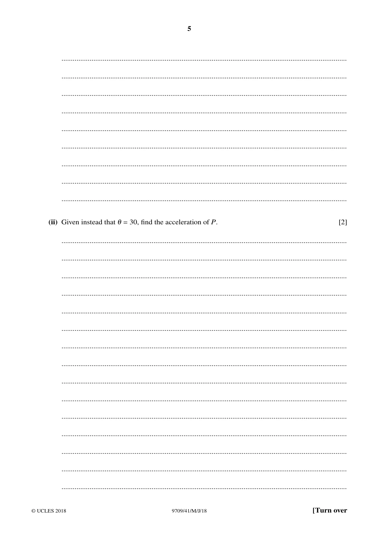 Cambridge A Level Mathematics 9709 2018 May/June Paper 4 · Variant 1 question paper, page 5 of 16