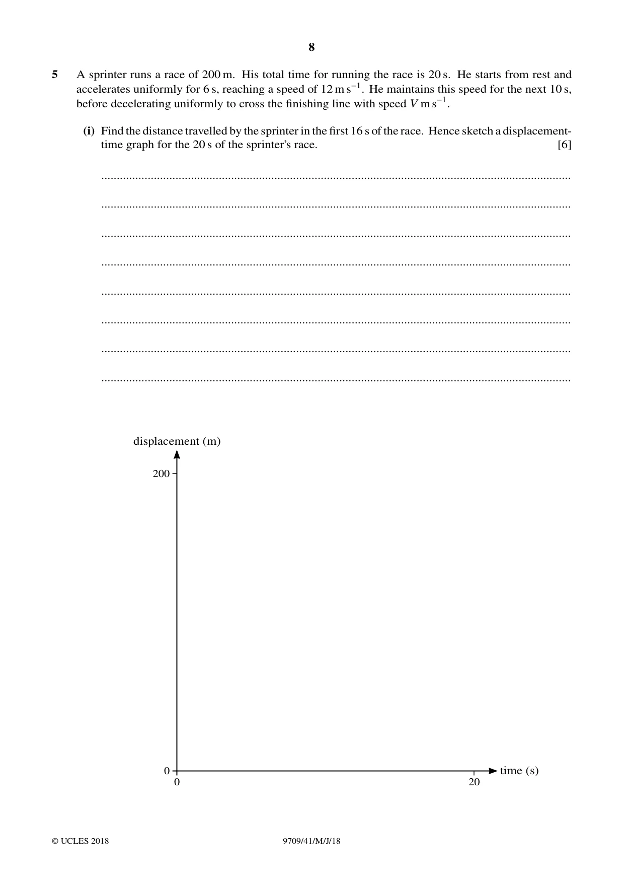 Cambridge A Level Mathematics 9709 2018 May/June Paper 4 · Variant 1 question paper, page 8 of 16