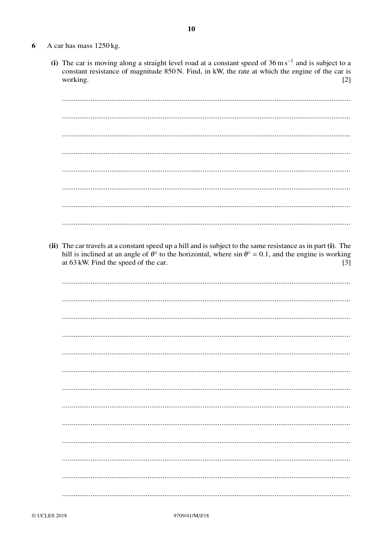 Cambridge A Level Mathematics 9709 2018 May/June Paper 4 · Variant 1 question paper, page 10 of 16