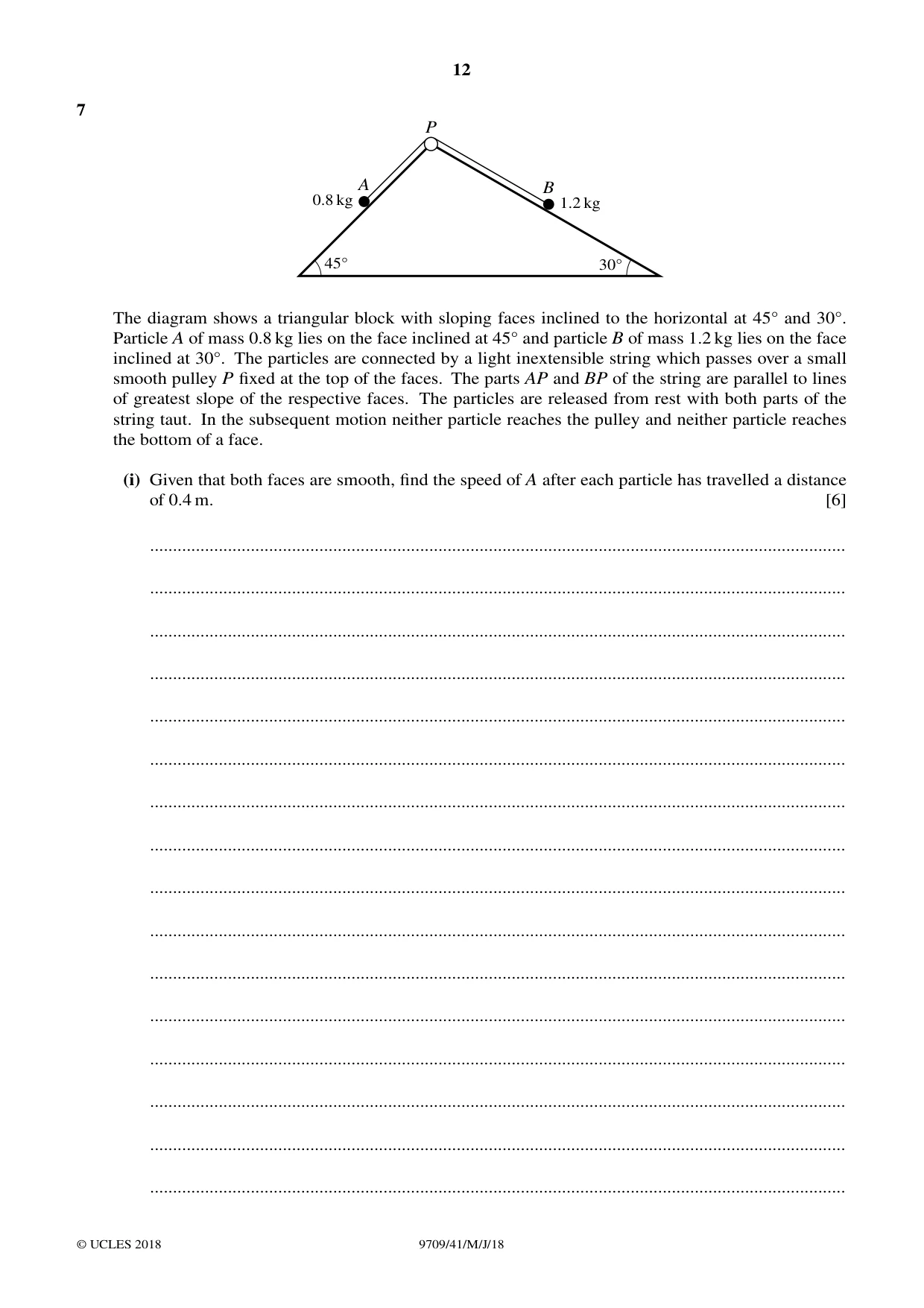 Cambridge A Level Mathematics 9709 2018 May/June Paper 4 · Variant 1 question paper, page 12 of 16
