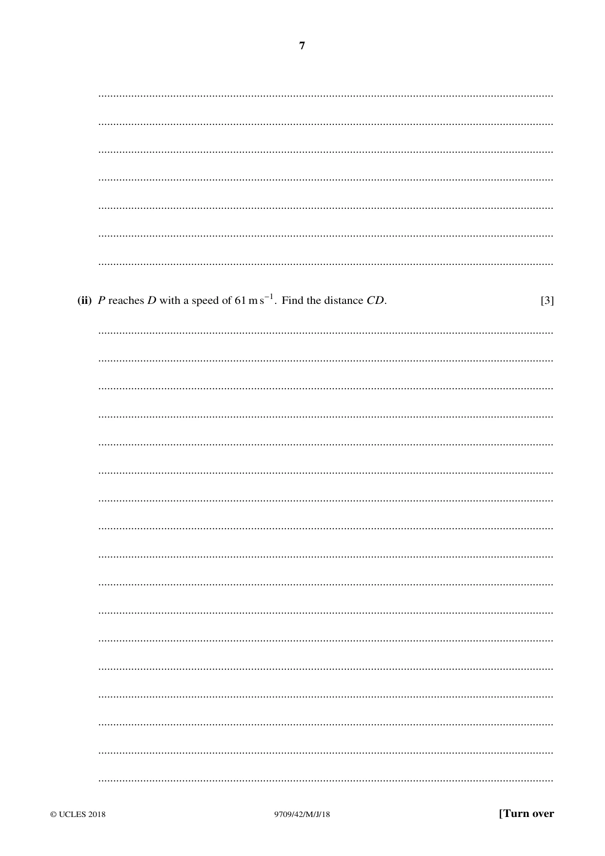 Cambridge A Level Mathematics 9709 2018 May/June Paper 4 · Variant 2 question paper, page 7 of 16