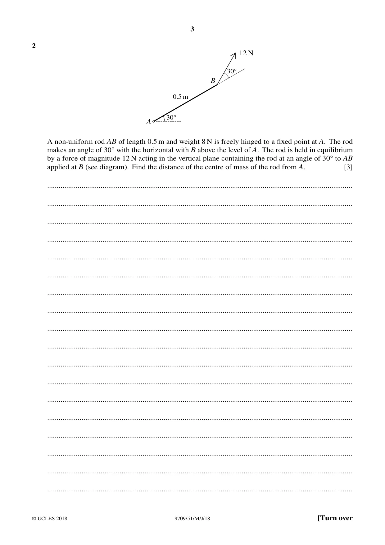 Cambridge A Level Mathematics 9709 2018 May/June Paper 5 · Variant 1 question paper, page 3 of 16