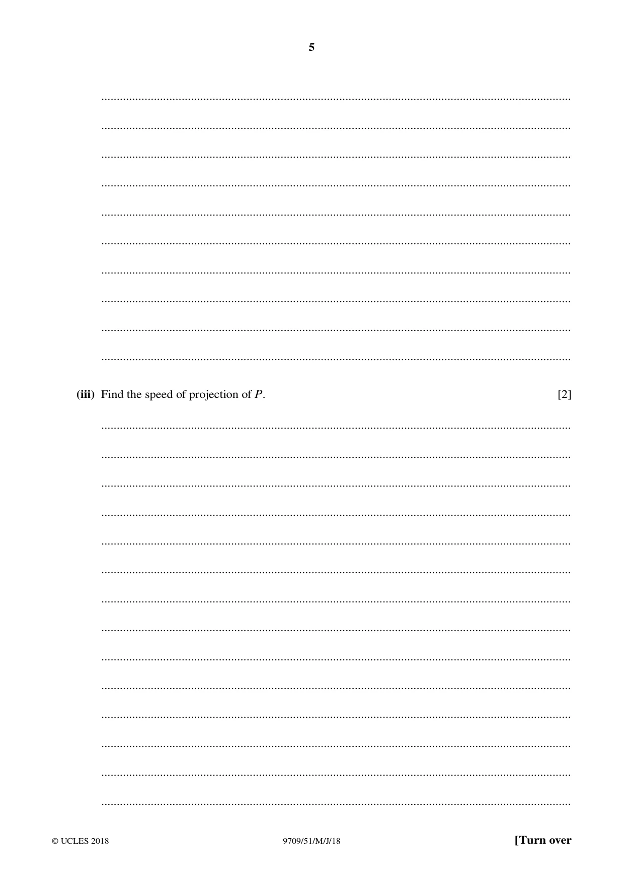 Cambridge A Level Mathematics 9709 2018 May/June Paper 5 · Variant 1 question paper, page 5 of 16