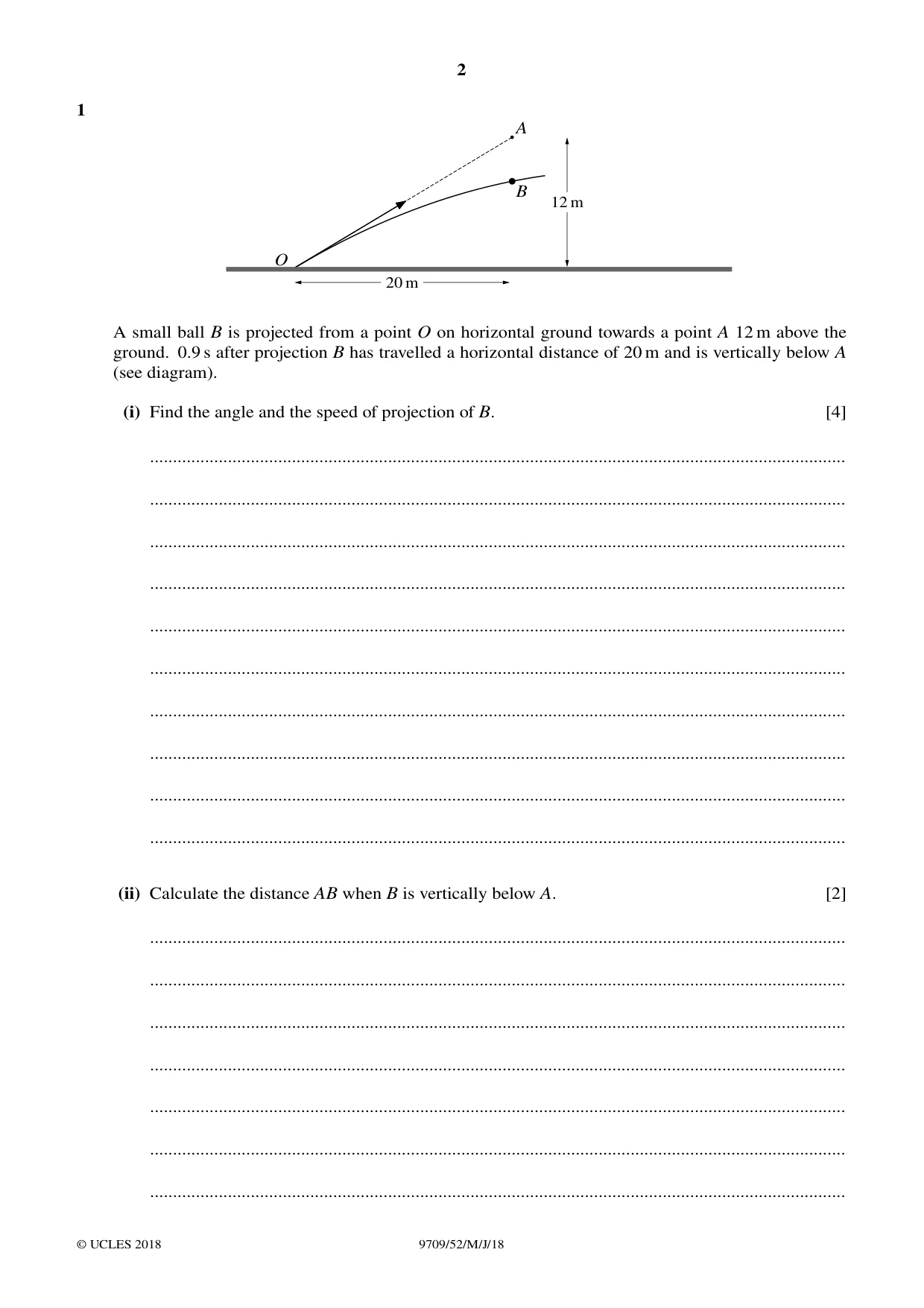 Cambridge A Level Mathematics 9709 2018 May/June Paper 5 · Variant 2 question paper, page 2 of 16