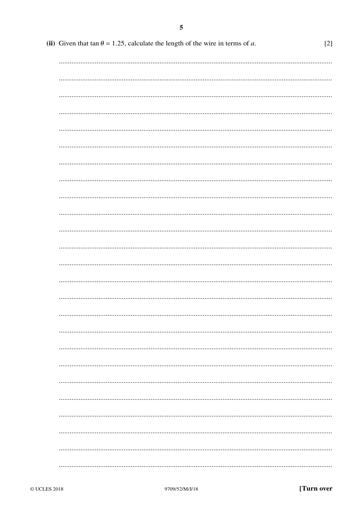 Cambridge A Level Mathematics 9709 2018 May/June Paper 5 · Variant 2 question paper, page 5 of 16