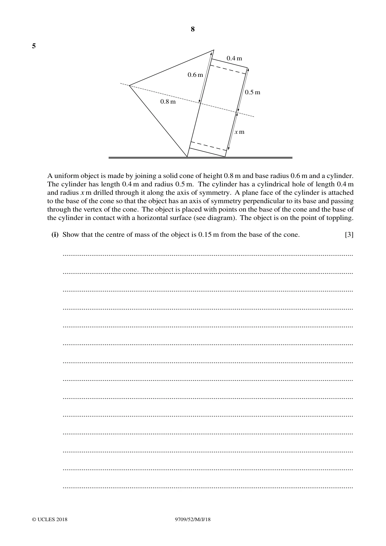 Cambridge A Level Mathematics 9709 2018 May/June Paper 5 · Variant 2 question paper, page 8 of 16