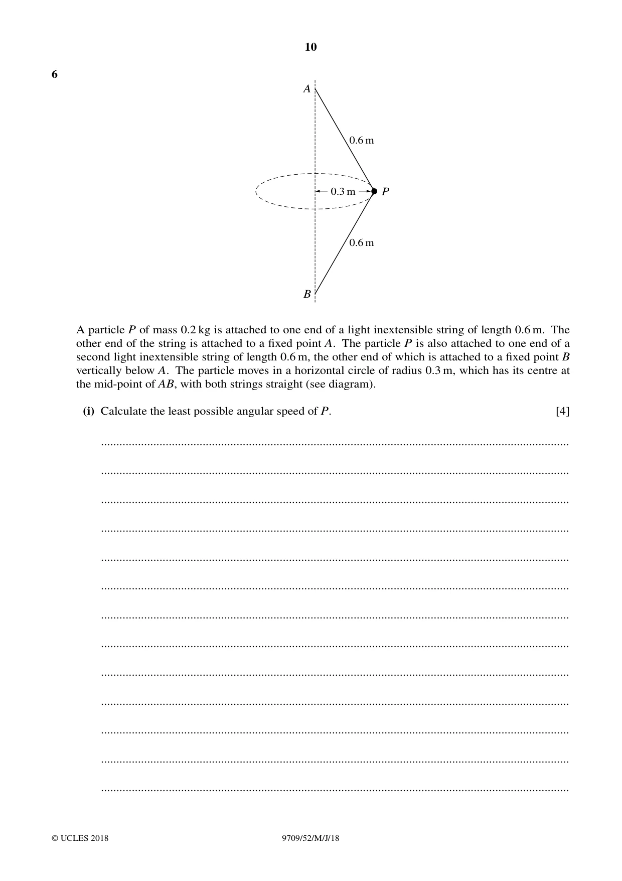 Cambridge A Level Mathematics 9709 2018 May/June Paper 5 · Variant 2 question paper, page 10 of 16