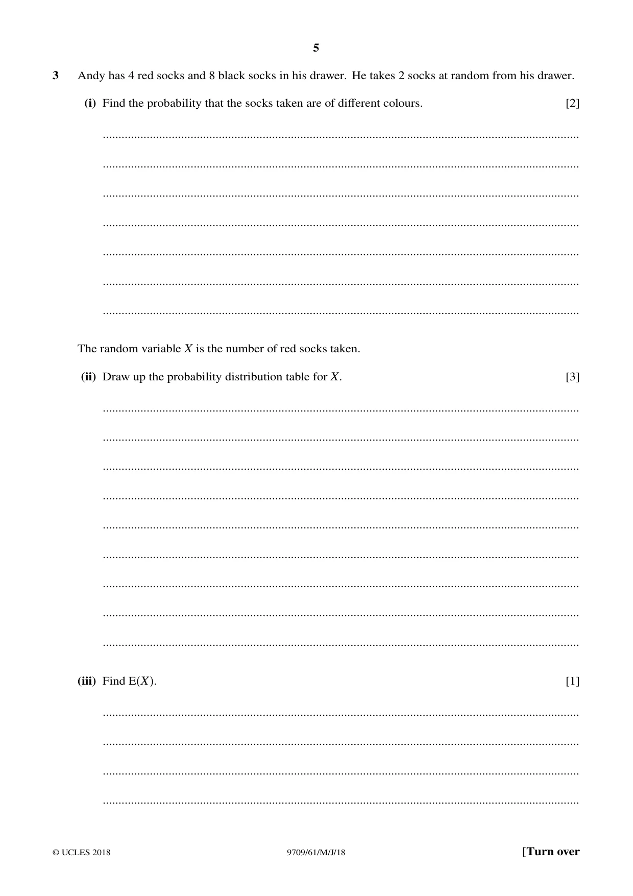 Cambridge A Level Mathematics 9709 2018 May/June Paper 6 · Variant 1 question paper, page 5 of 16