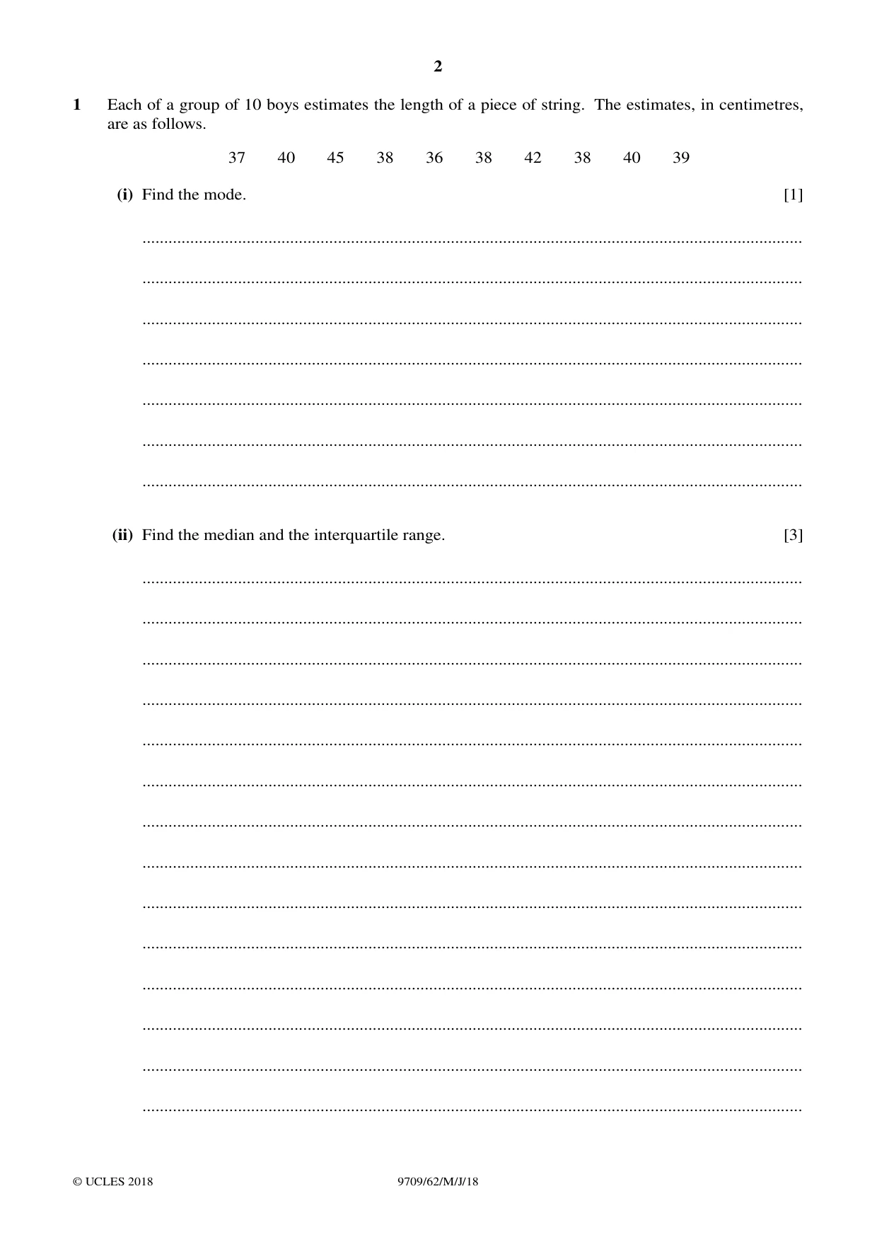 Cambridge A Level Mathematics 9709 2018 May/June Paper 6 · Variant 2 question paper, page 2 of 12
