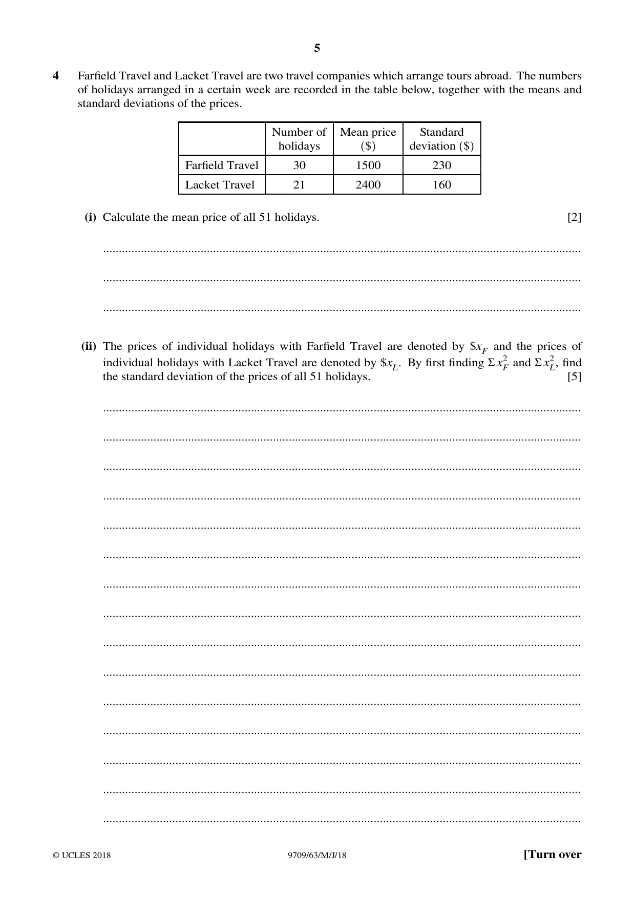 Cambridge A Level Mathematics 9709 2018 May/June Paper 6 · Variant 3 question paper, page 5 of 12