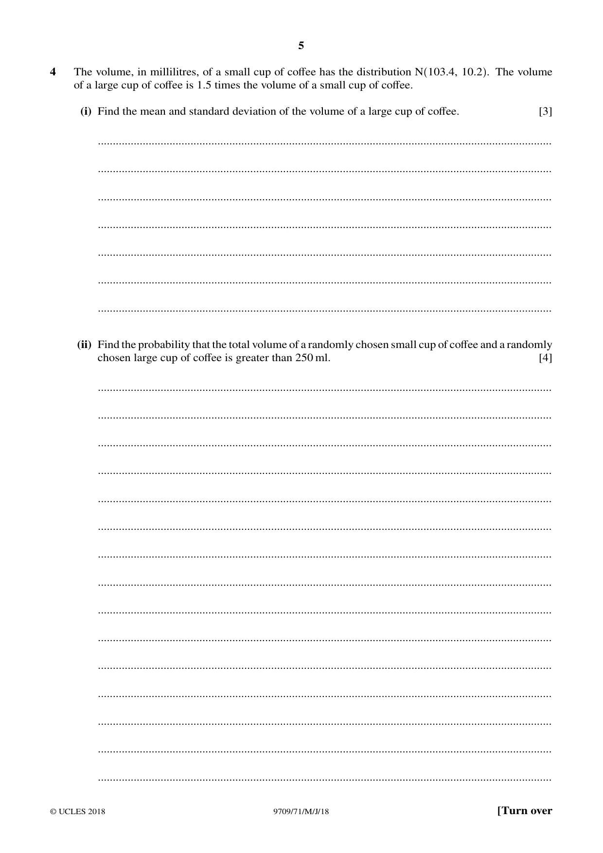 Cambridge A Level Mathematics 9709 2018 May/June Paper 7 · Variant 1 question paper, page 5 of 12