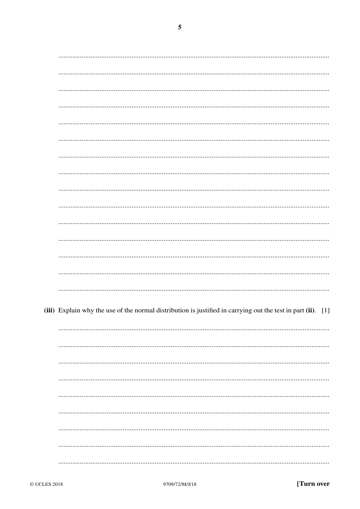Cambridge A Level Mathematics 9709 2018 May/June Paper 7 · Variant 2 question paper, page 5 of 12