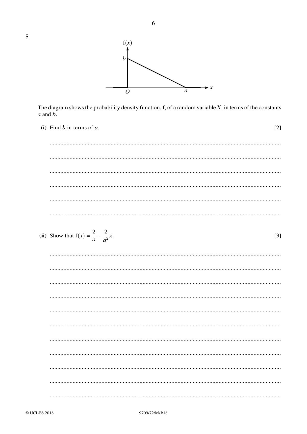 Cambridge A Level Mathematics 9709 2018 May/June Paper 7 · Variant 2 question paper, page 6 of 12